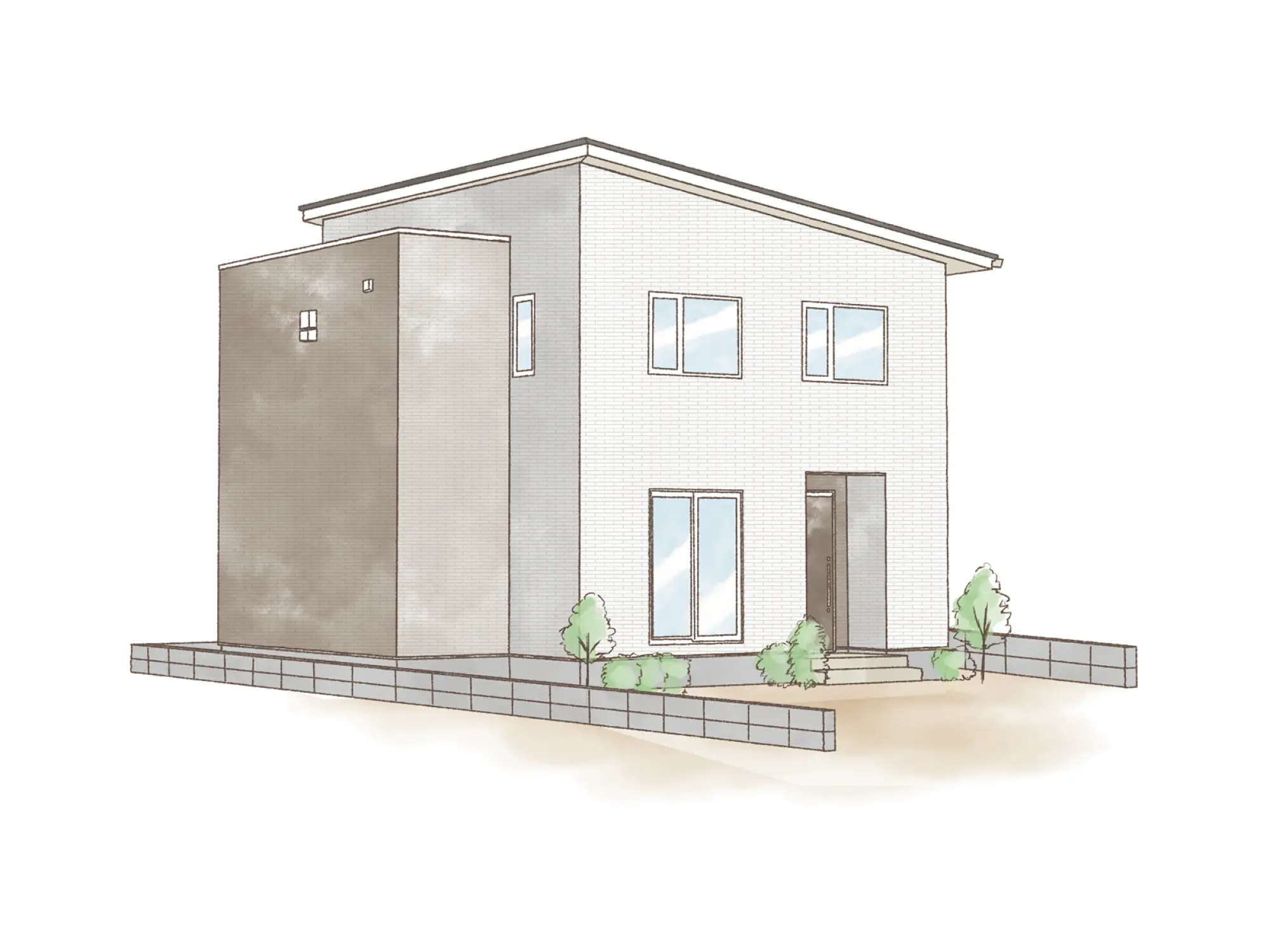 一条のハグミーS32-4540-0003の2階建て立面図|南3LDKで吹き抜け・リビング階段・ウォークインクローゼット・シューズクローク・耐水害仕様 変更可能プランのプラン間取り