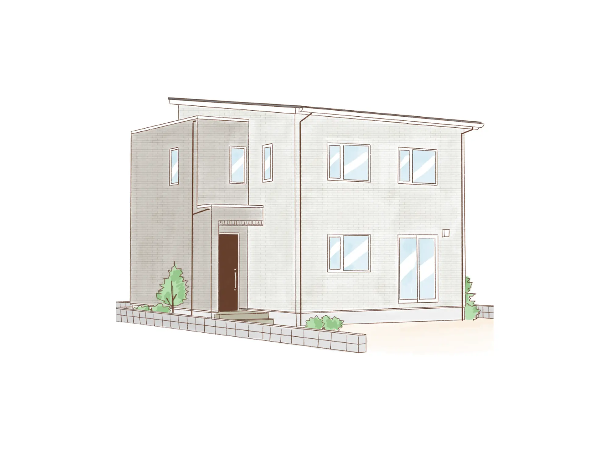 一条のハグミーS33-4540-0006の2階建て立面図|南3LDKで吹き抜け・ウォークインクローゼット・耐水害仕様 変更可能プランのプラン間取り