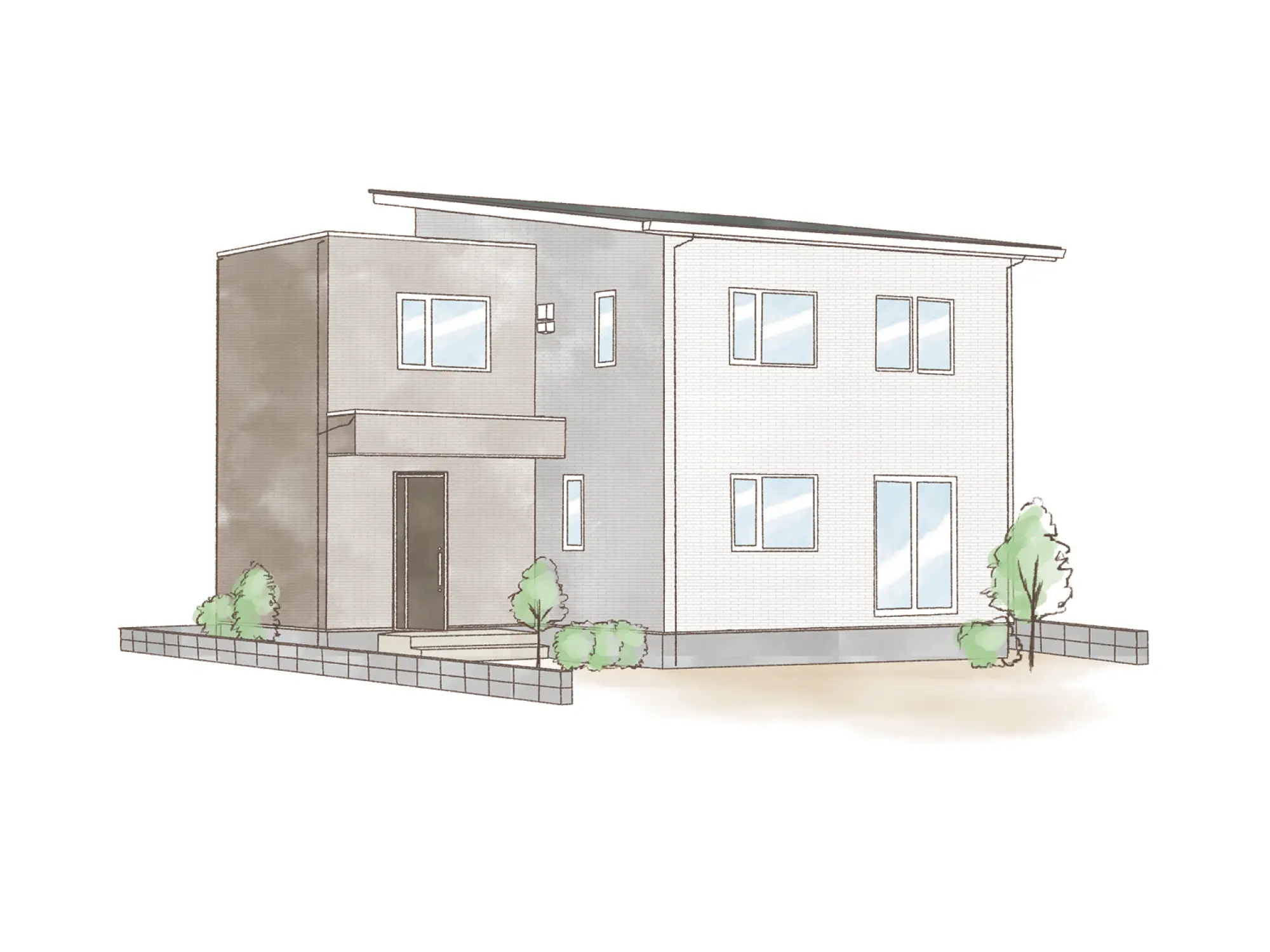 一条のハグミーS35-5540-0003の2階建て立面図|南4LDKで吹き抜け・ウォークインクローゼット・シューズクローク・和室・耐水害仕様 変更可能プランのプラン間取り