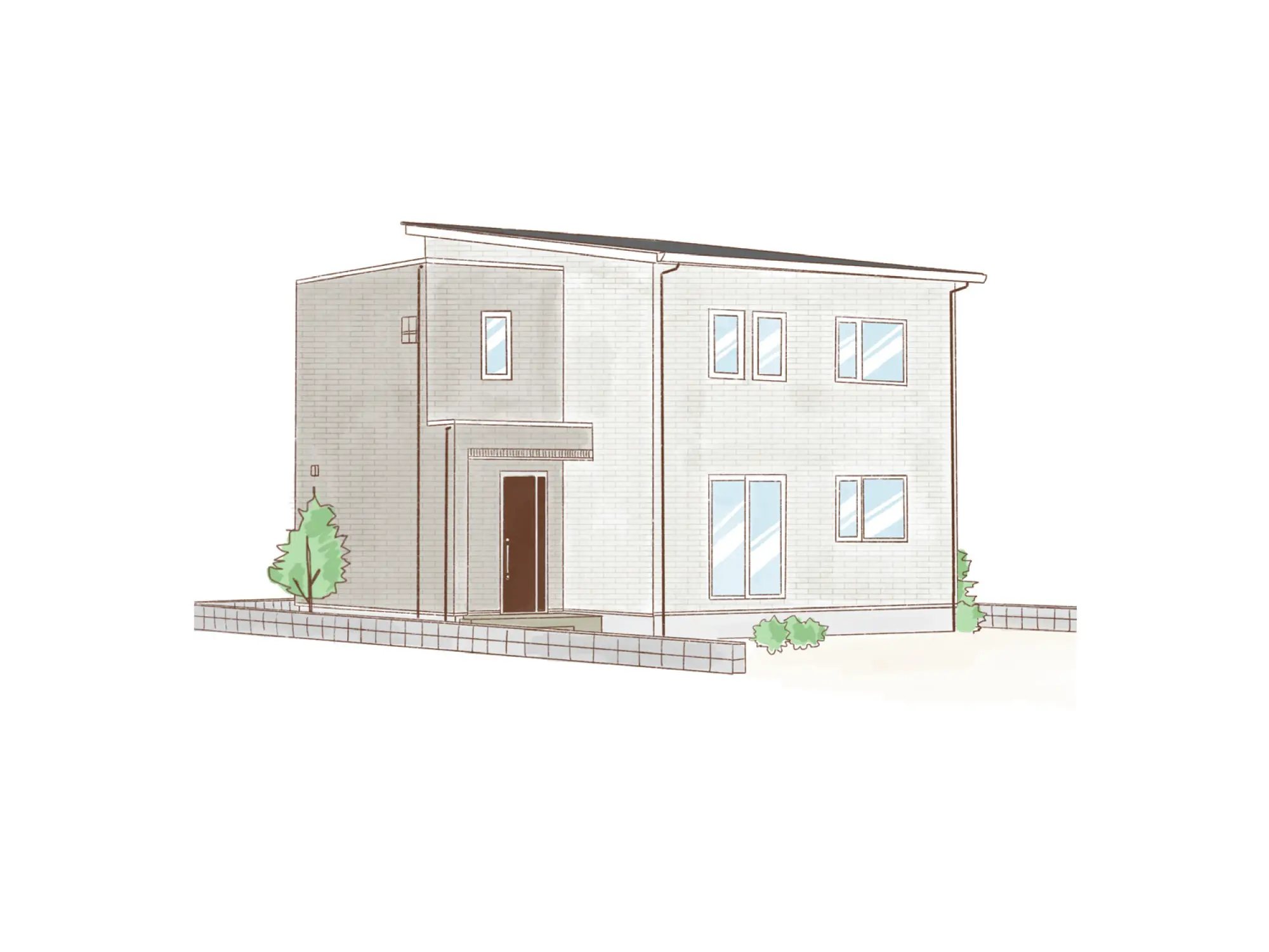 一条のハグミーS36-5040-0006の2階建て立面図|南4LDKでウォークインクローゼット・シューズクローク・和室・耐水害仕様 変更可能プランのプラン間取り