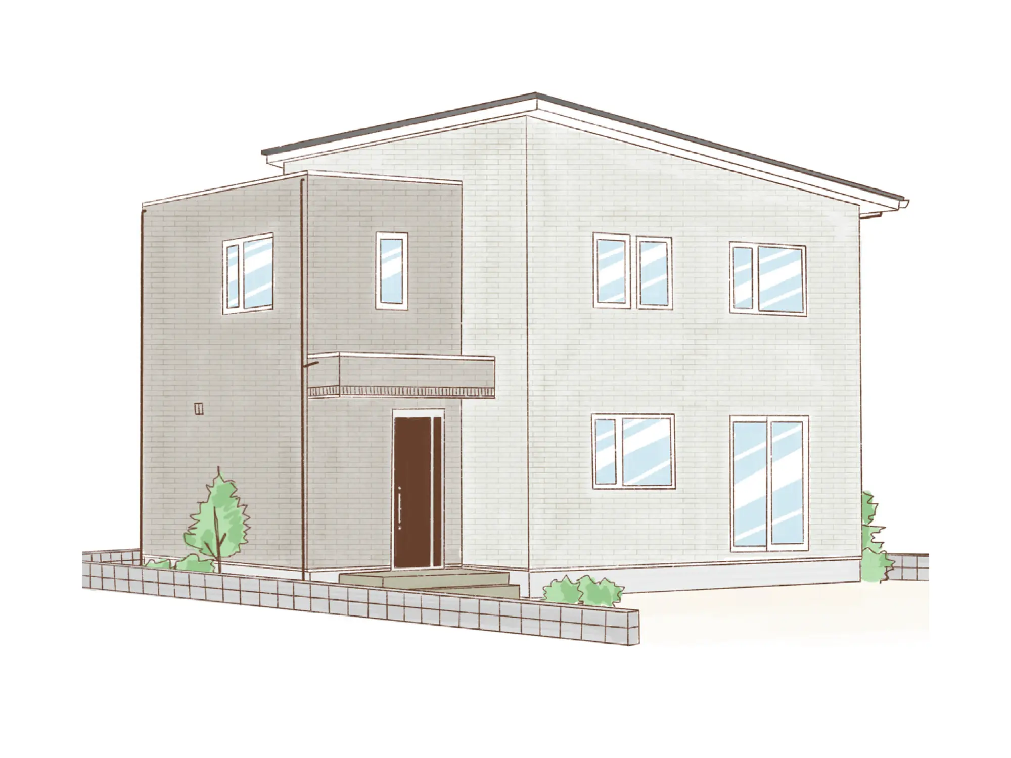 一条のハグミーS37-5040-0001の2階建て立面図|南5LDKでウォークインクローゼット・シューズクローク・和室・耐水害仕様 変更可能プランのプラン間取り