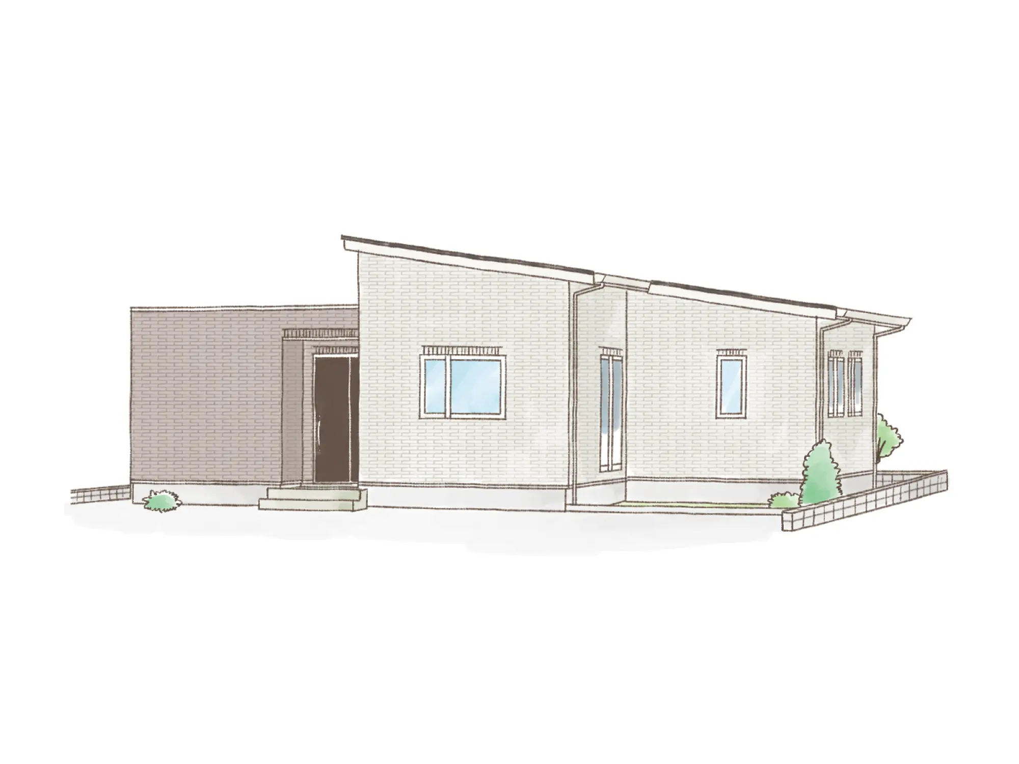 一条のハグミーW28-6550-0002の平屋立面図|東西3LDKでウォークインクローゼット・シューズクロークのプラン間取り
