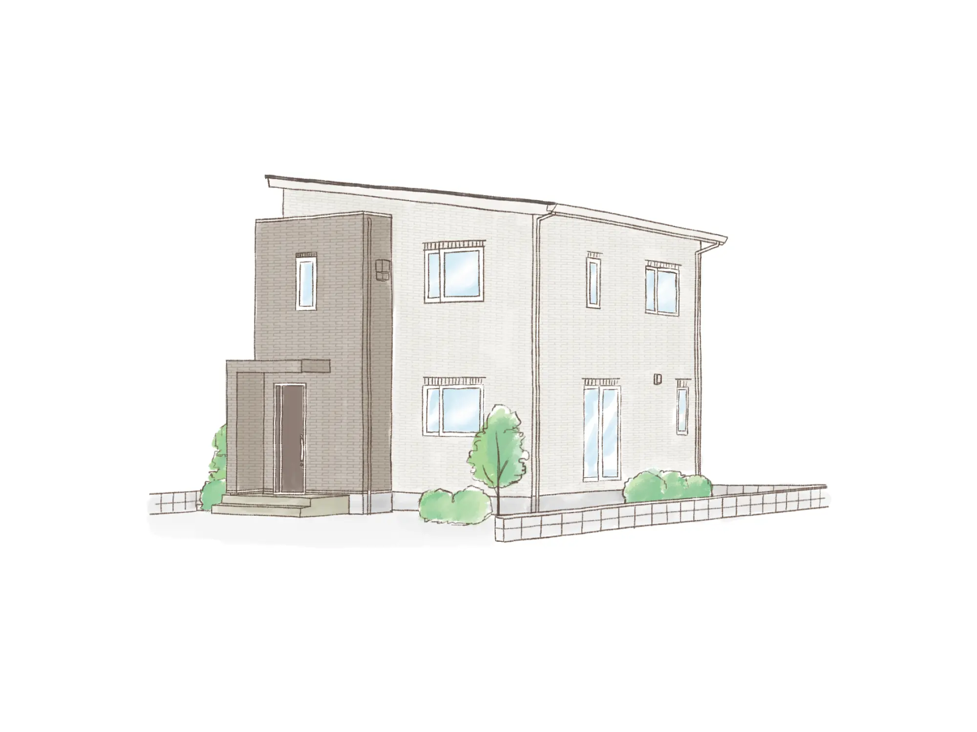 一条のハグミーW29-3545-0001の2階建て立面図|東西3LDKでリビング階段・ウォークインクローゼット・シューズクローク・耐水害仕様 変更可能プランのプラン間取り