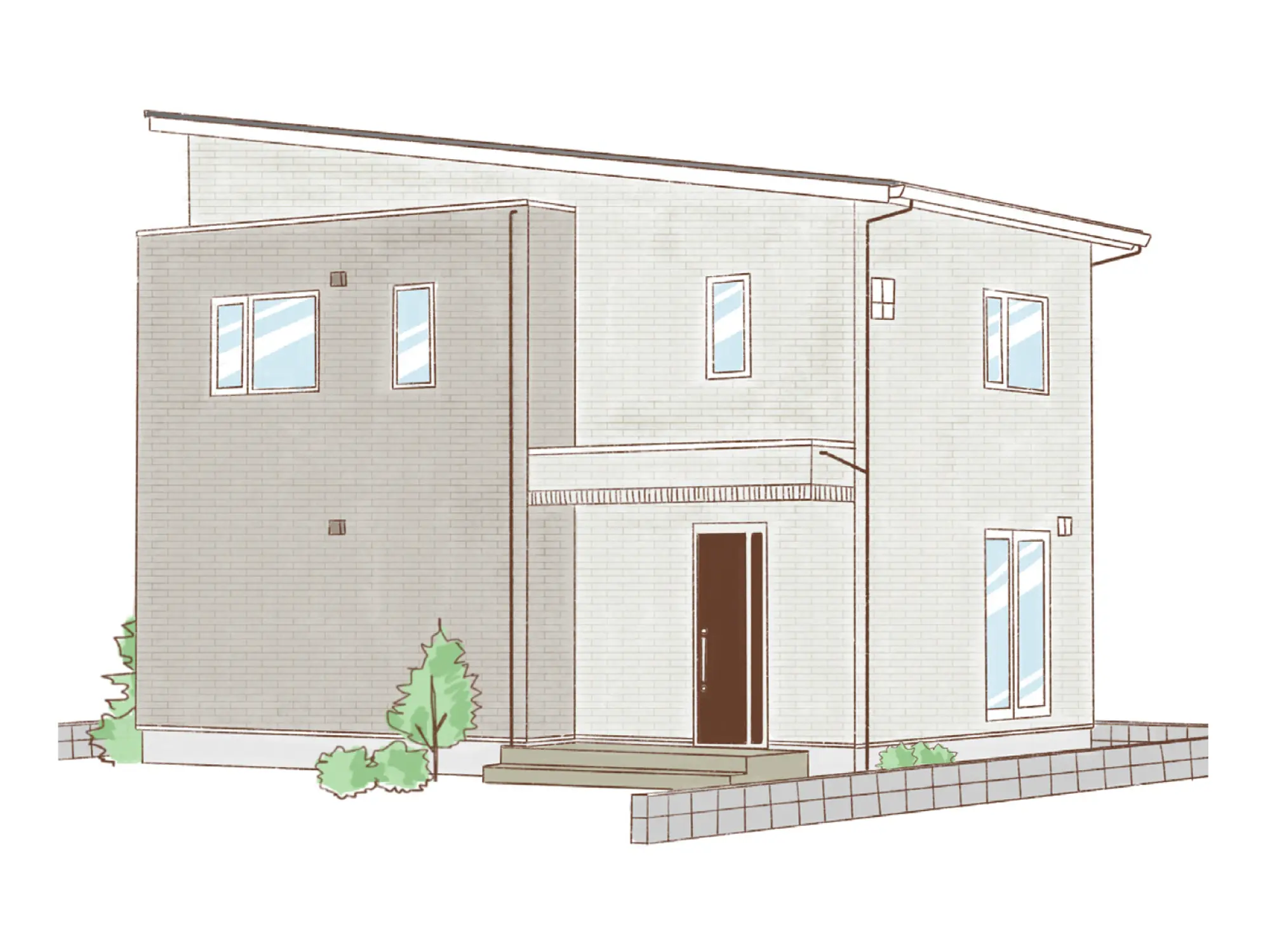 一条のハグミーW33-5035-0007の2階建て立面図|東西3LDKでリビング階段・ウォークインクローゼット・シューズクローク・耐水害仕様 変更可能プランのプラン間取り