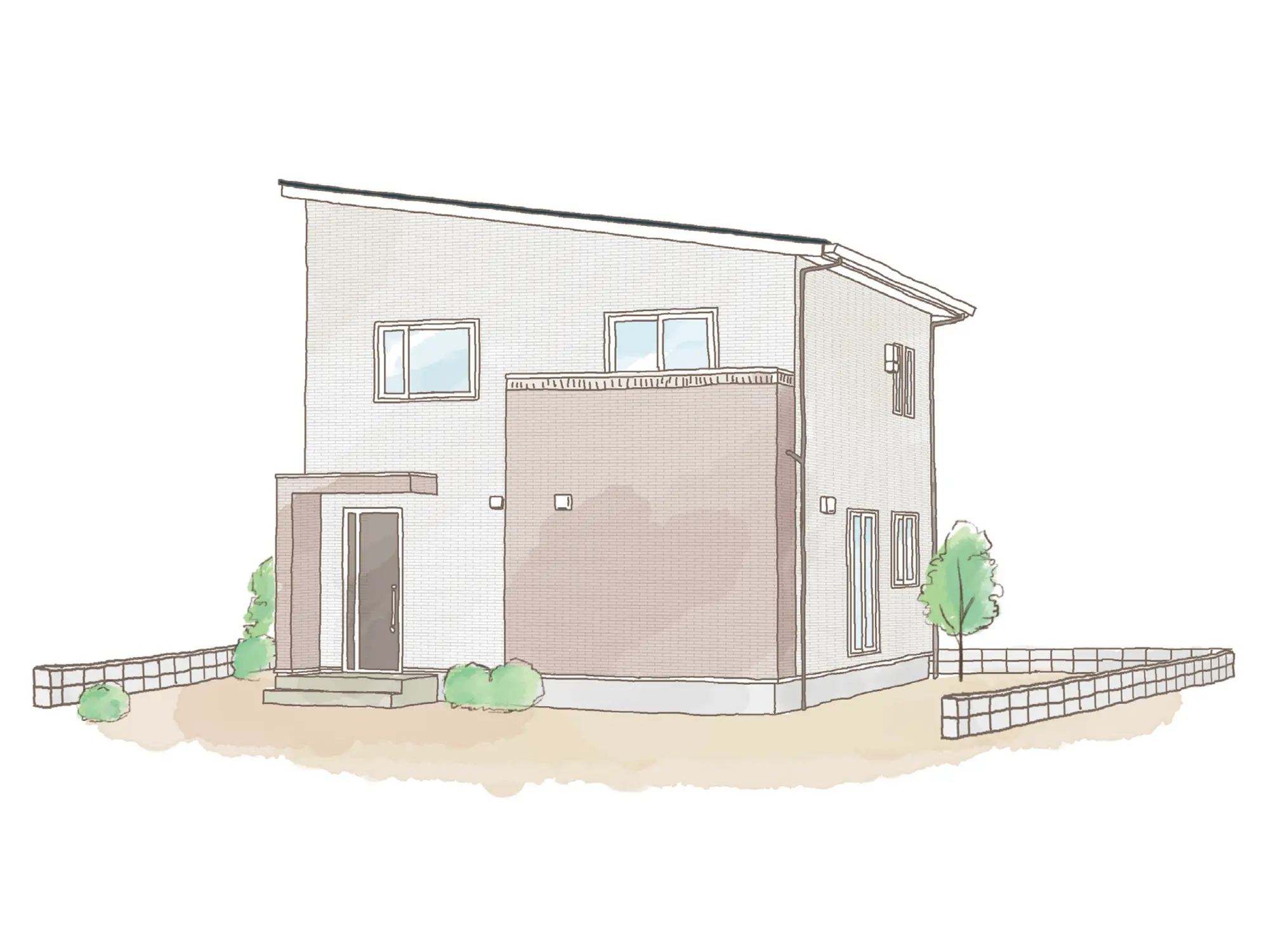 一条のハグミーW35-4050-0002の2階建て立面図|東西4LDKで吹き抜け・リビング階段・シューズクローク・和室・耐水害仕様 変更可能プランのプラン間取り
