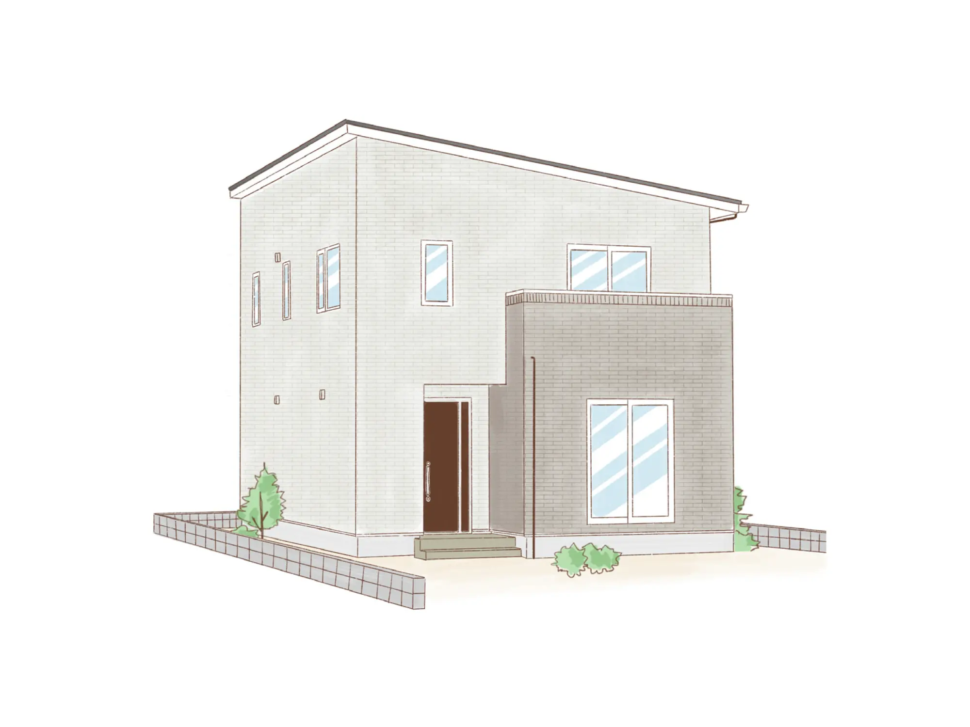 一条のハグミーW36-3555-0002の2階建て立面図|東西5LDKでウォークインクローゼット・シューズクローク・和室・耐水害仕様 変更可能プランのプラン間取り