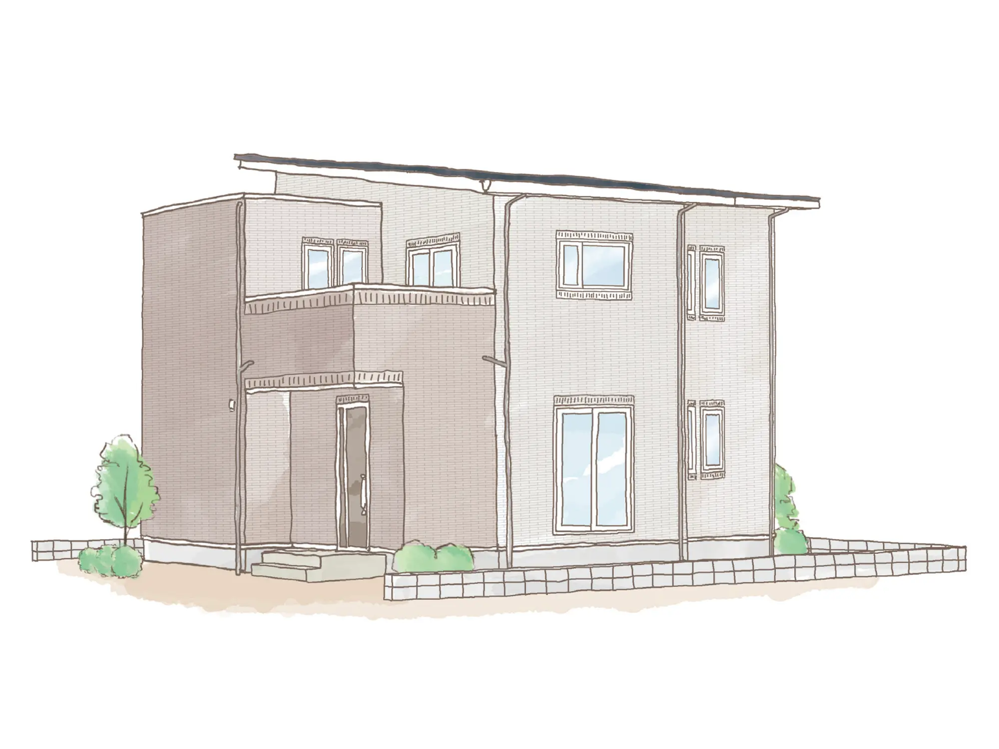 一条のハグミーW36-4050-0006の2階建て立面図|東西4LDKでリビング階段・ウォークインクローゼット・シューズクローク・和室・耐水害仕様 変更可能プランのプラン間取り