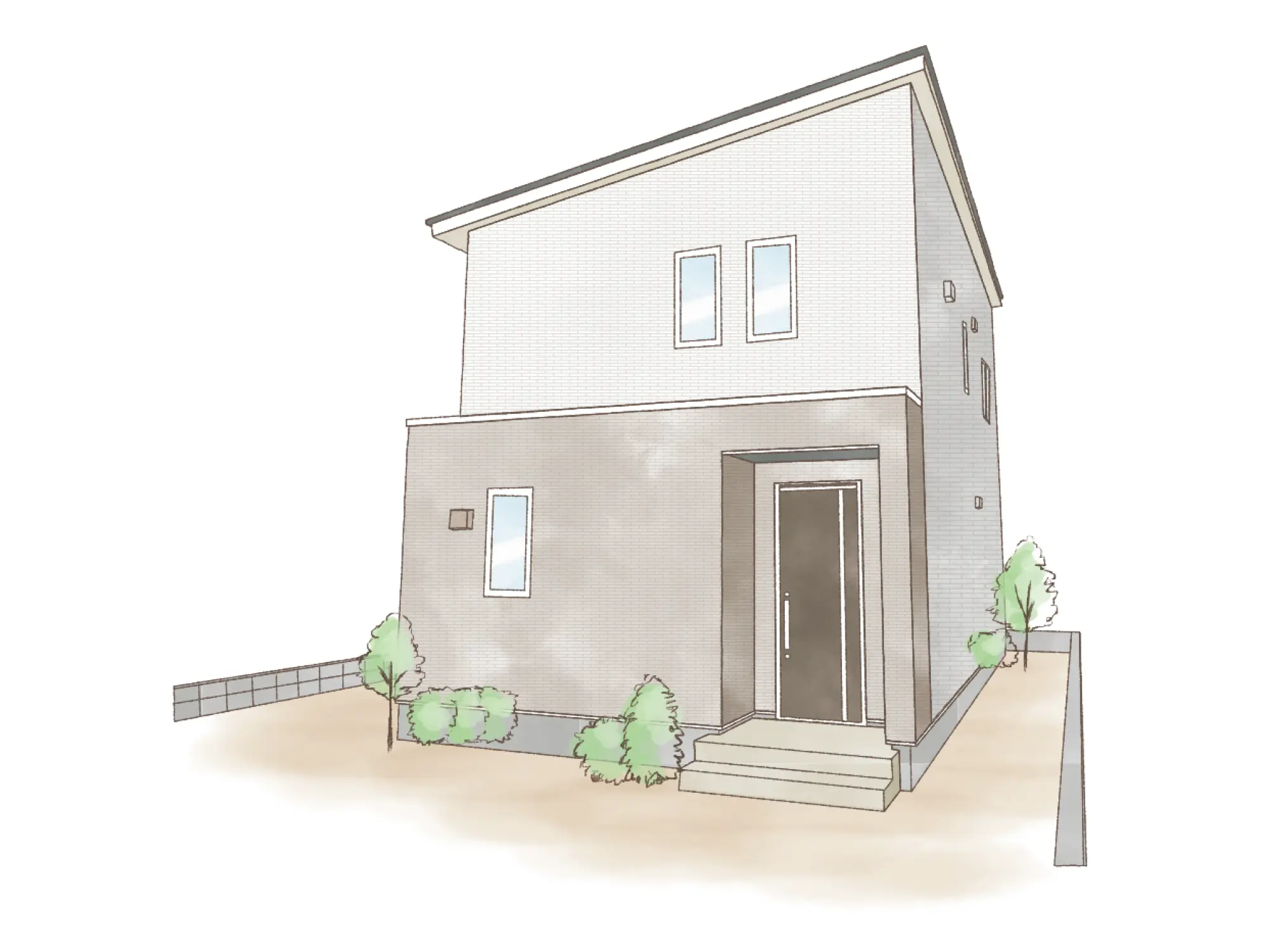 一条のハグミーE31-3055-0001の2階建て立面図|東西3LDKでリビング階段・ウォークインクローゼットのプラン間取り