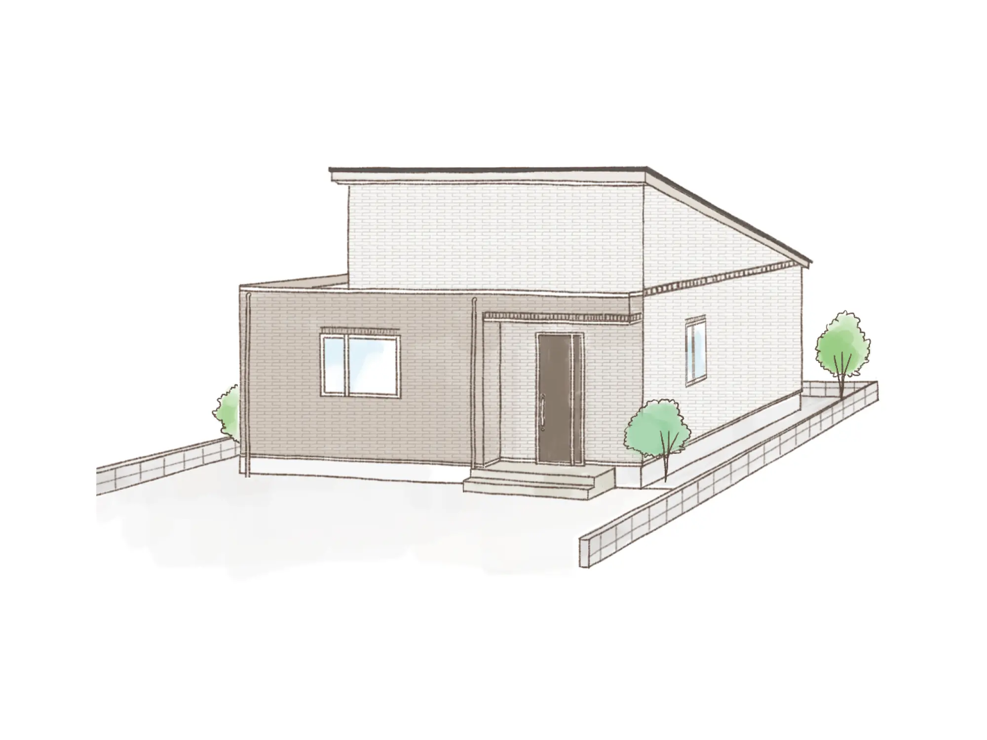 一条のハグミーN29-4080-0001の平屋立面図|北3LDKでウォークインクローゼット・シューズクローク・耐水害仕様 変更可能プランのプラン間取り