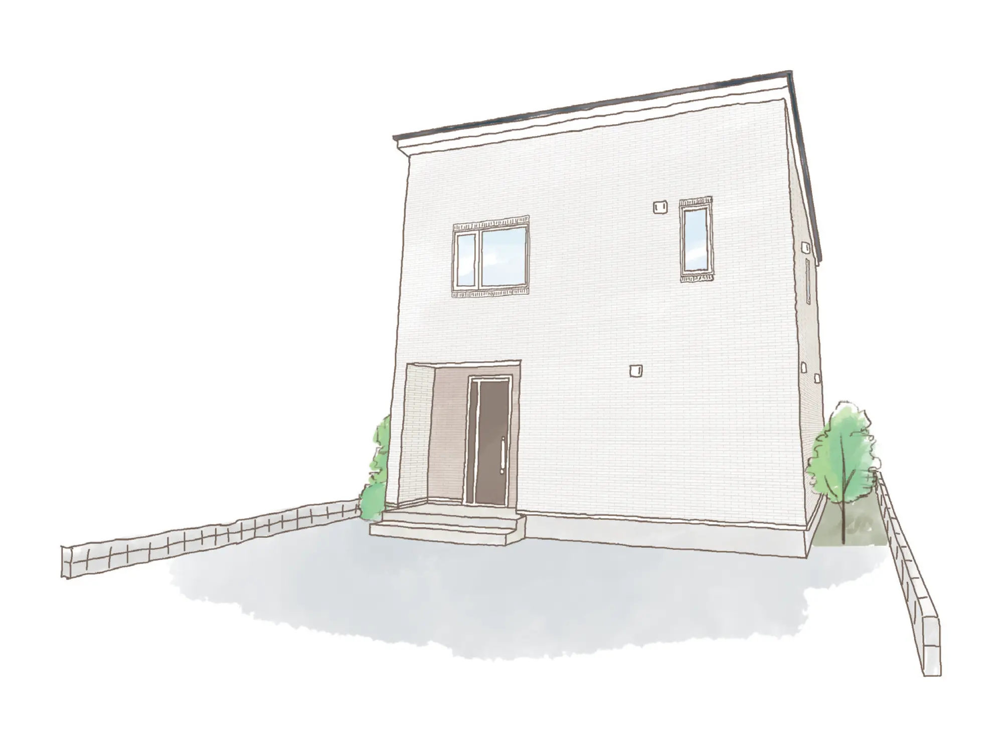 一条のハグミーN32-4040-0003の2階建て立面図|北3LDKでリビング階段・ウォークインクローゼット・シューズクロークのプラン間取り