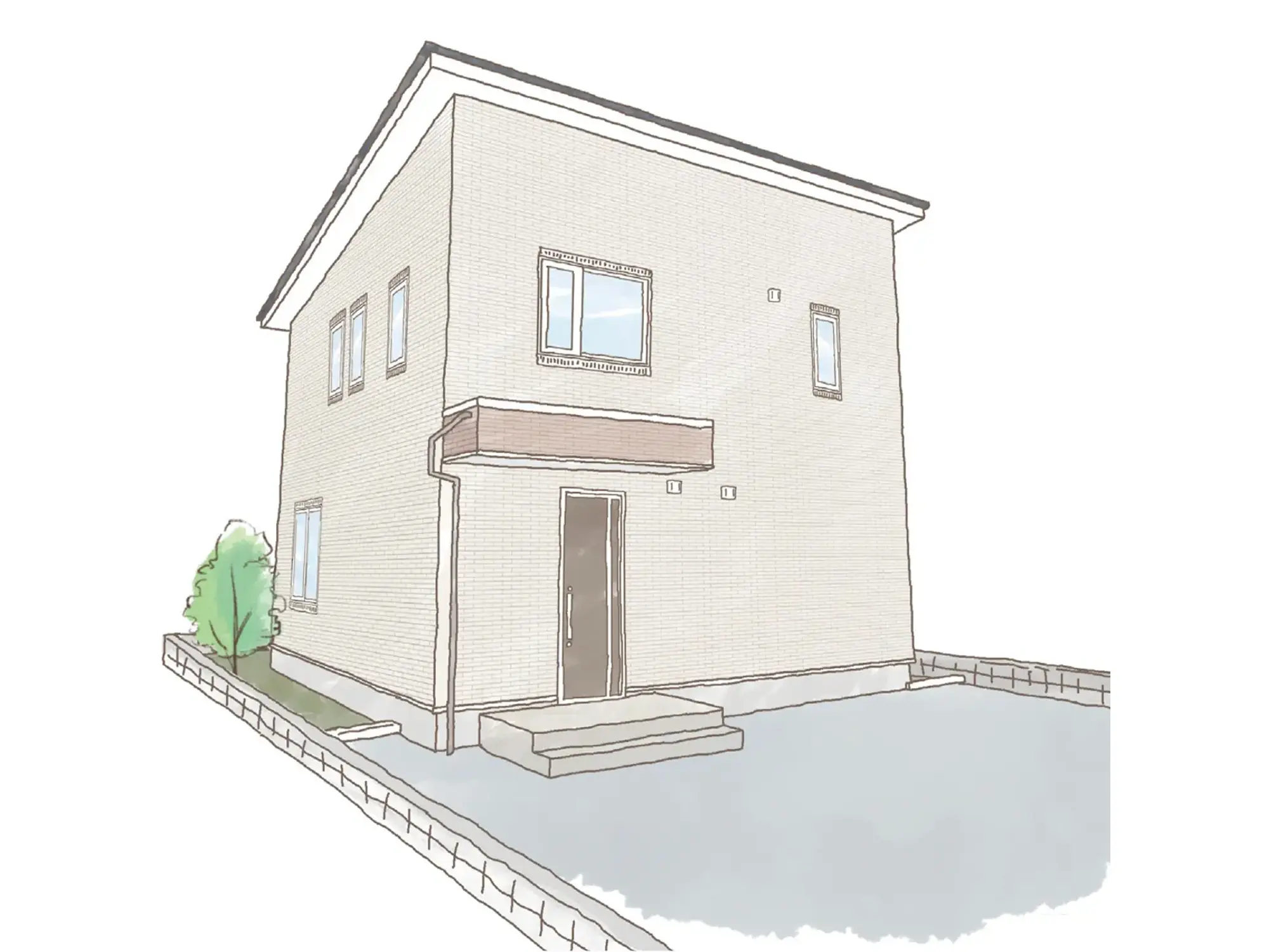 一条のハグミーN32-4040-0004の2階建て立面図|北3LDKでリビング階段・ウォークインクローゼット・シューズクローク・耐水害仕様 変更可能プランのプラン間取り