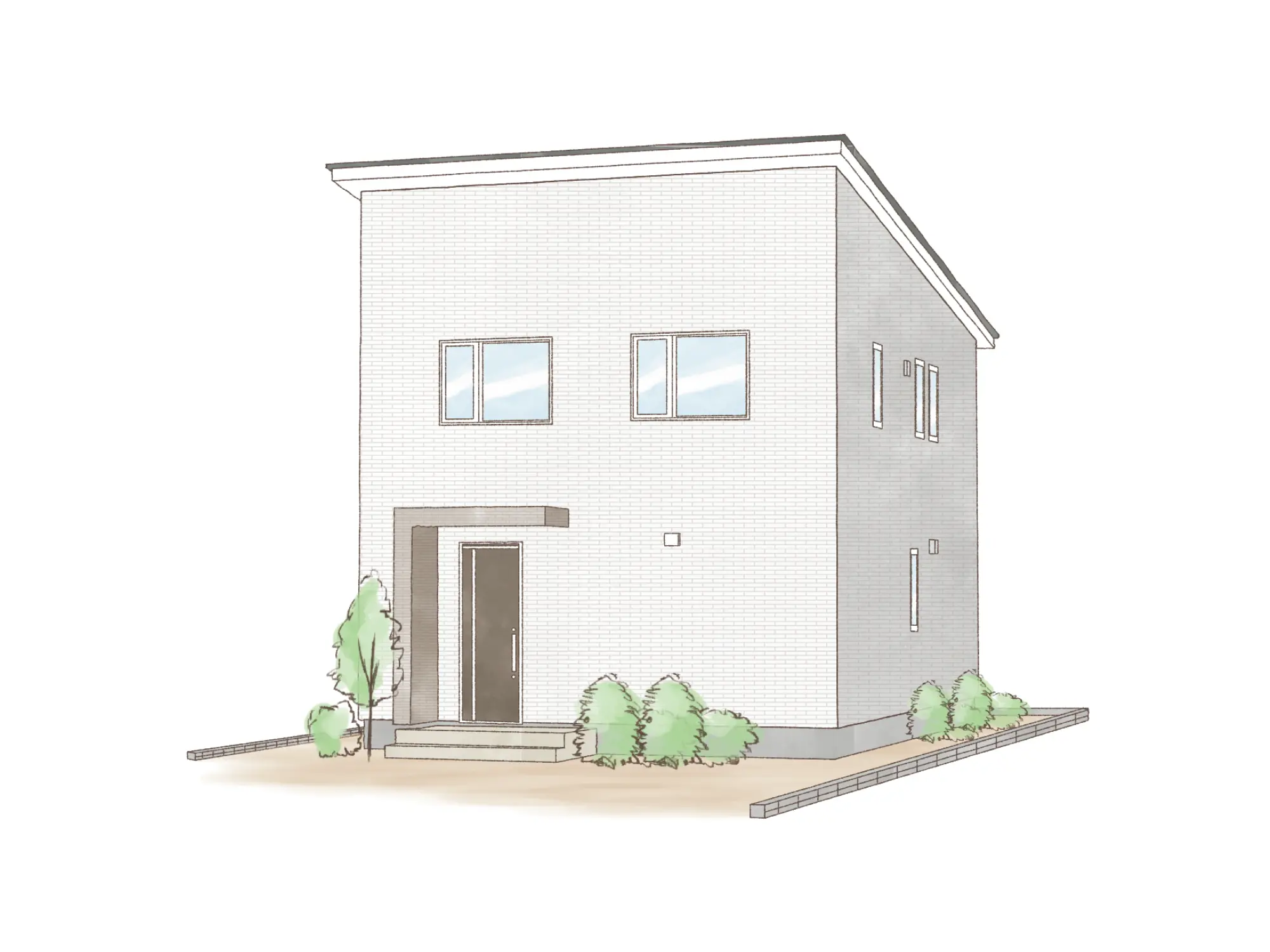 一条のハグミーN33-3550-0005の2階建て立面図|北3LDKで吹き抜け・ウォークインクローゼット・シューズクローク・耐水害仕様 変更可能プランのプラン間取り