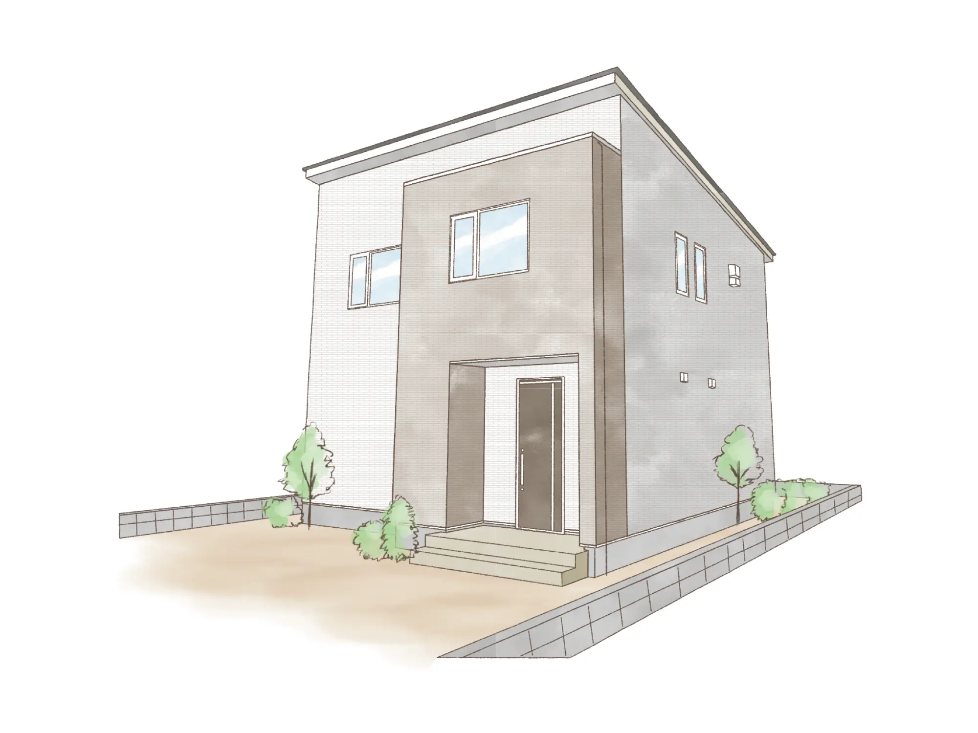 一条のハグミーN34-4045-0001の2階建て立面図|北3LDKでリビング階段・ウォークインクローゼット・シューズクローク・耐水害仕様 変更可能プランのプラン間取り