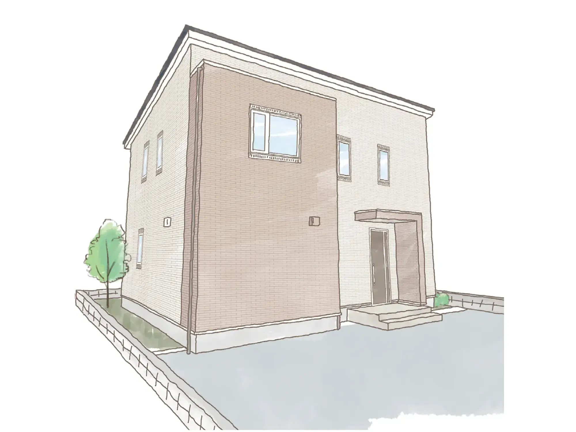 一条のハグミーN34-5040-0001の2階建て立面図|北4LDKで吹き抜け・シューズクローク・和室・耐水害仕様 変更可能プランのプラン間取り