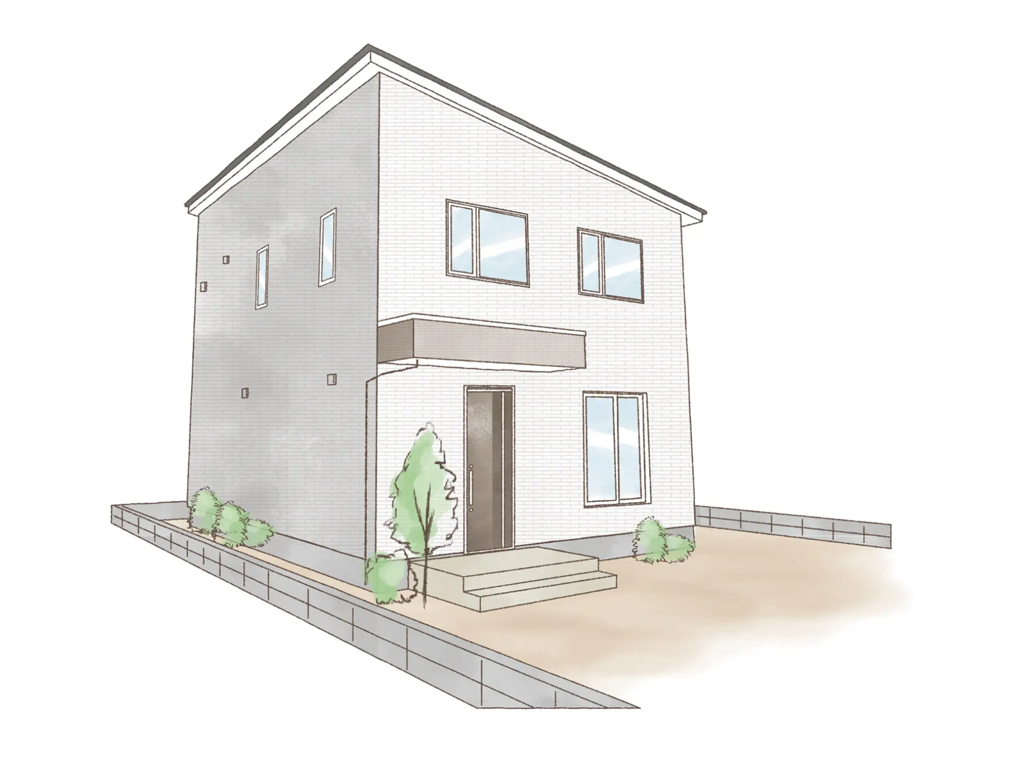 一条のハグミーS31-3545-0001の2階建て立面図|南3LDKでリビング階段・ウォークインクローゼット・耐水害仕様 変更可能プランのプラン間取り