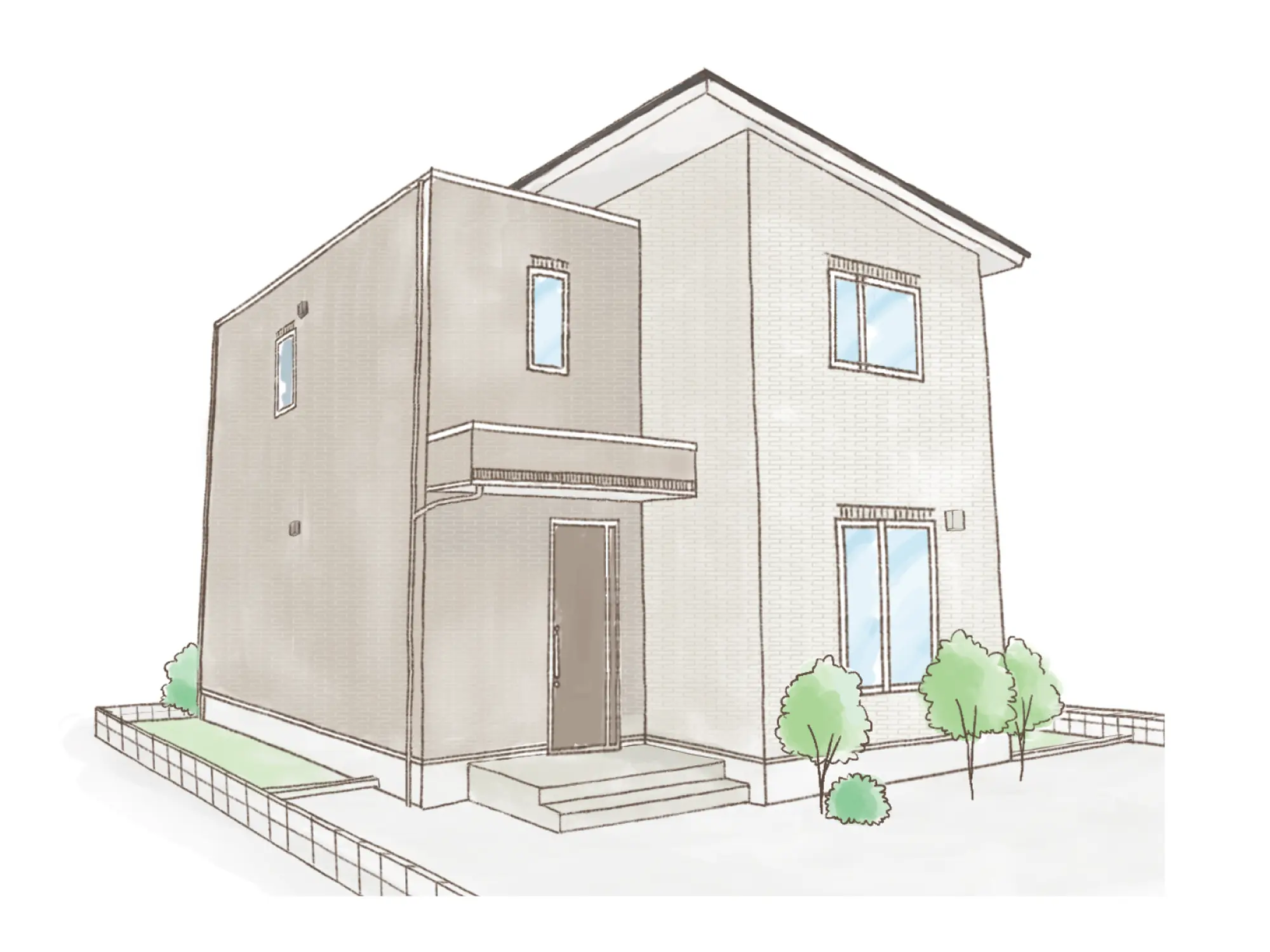 一条のハグミーS32-3550-0001の2階建て立面図|南3LDKでウォークインクローゼット・シューズクローク・耐水害仕様 変更可能プランのプラン間取り