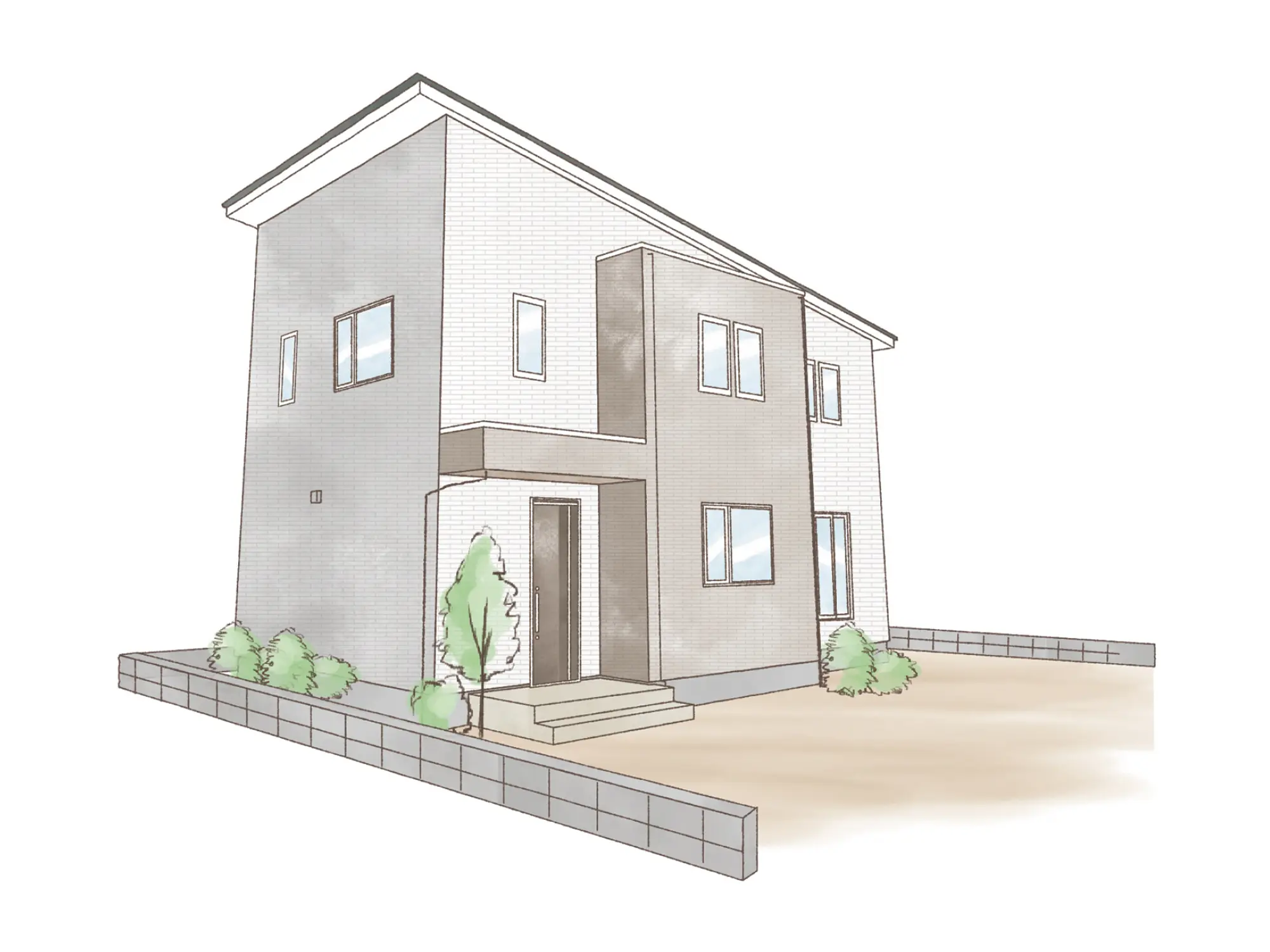 一条のハグミーS33-5535-0001の2階建て立面図|南3LDKで吹き抜け・ウォークインクローゼット・シューズクローク・耐水害仕様 変更可能プランのプラン間取り