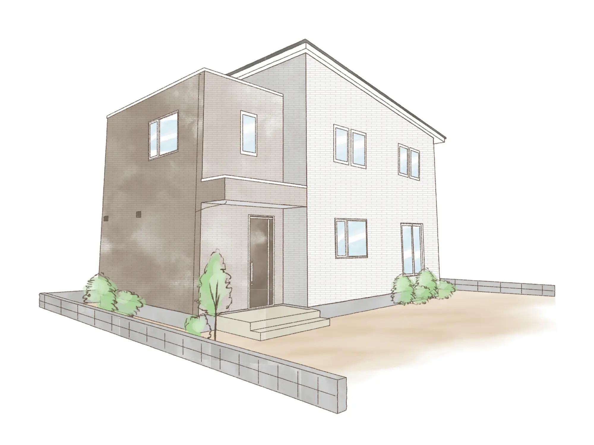 一条のハグミーS33-5535-0002の2階建て立面図|南3LDKで吹き抜け・ウォークインクローゼット・シューズクローク・耐水害仕様 変更可能プランのプラン間取り