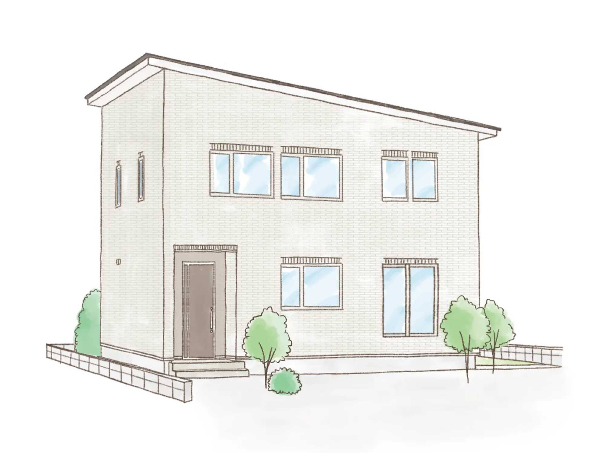 一条のハグミーS34-4540-0001の2階建て立面図|南4LDKで吹き抜け・リビング階段・ウォークインクローゼット・和室・耐水害仕様 変更可能プランのプラン間取り