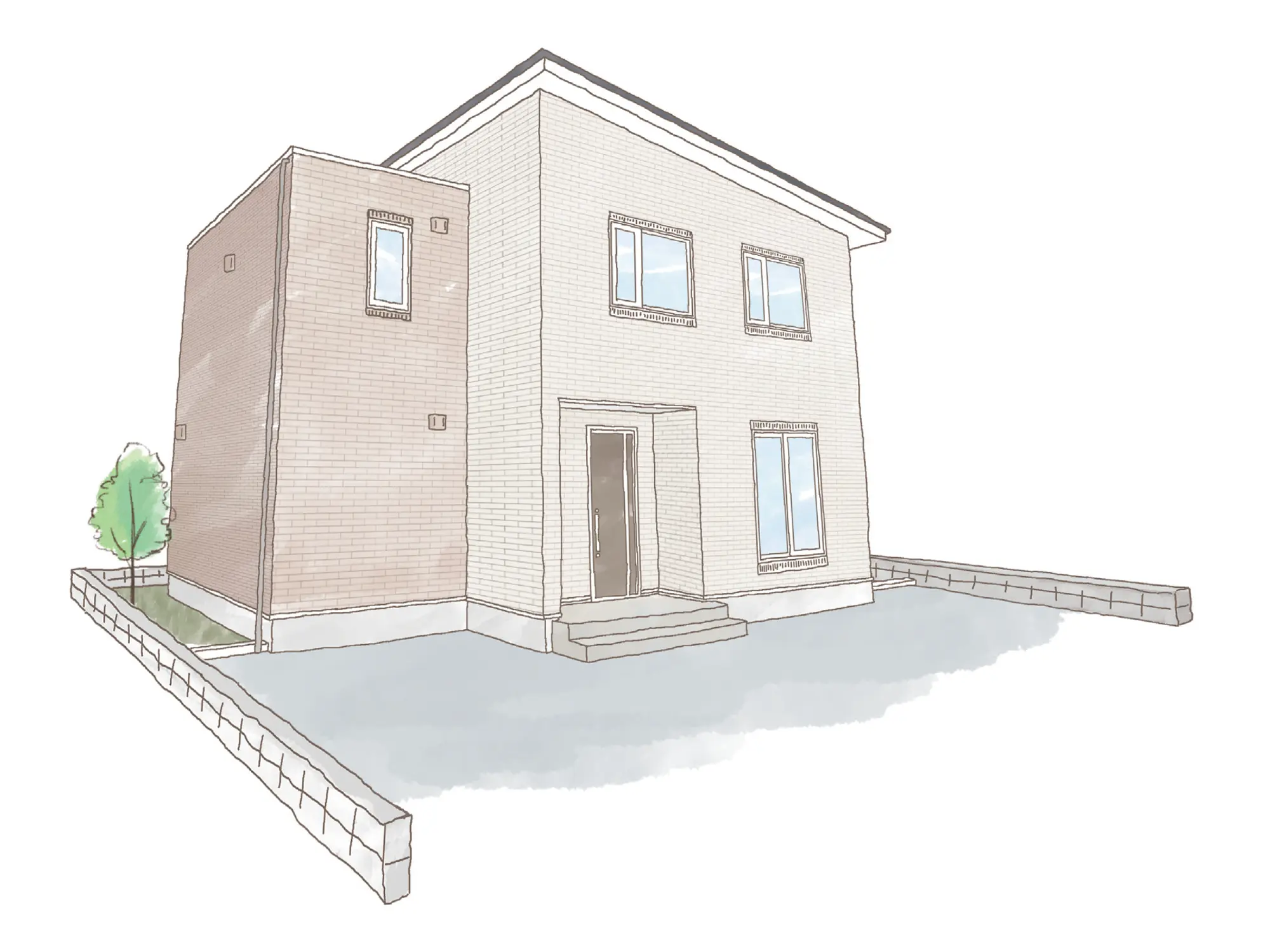 一条のハグミーS35-5040-0001の2階建て立面図|南3LDKで吹き抜け・ウォークインクローゼット・耐水害仕様 変更可能プランのプラン間取り