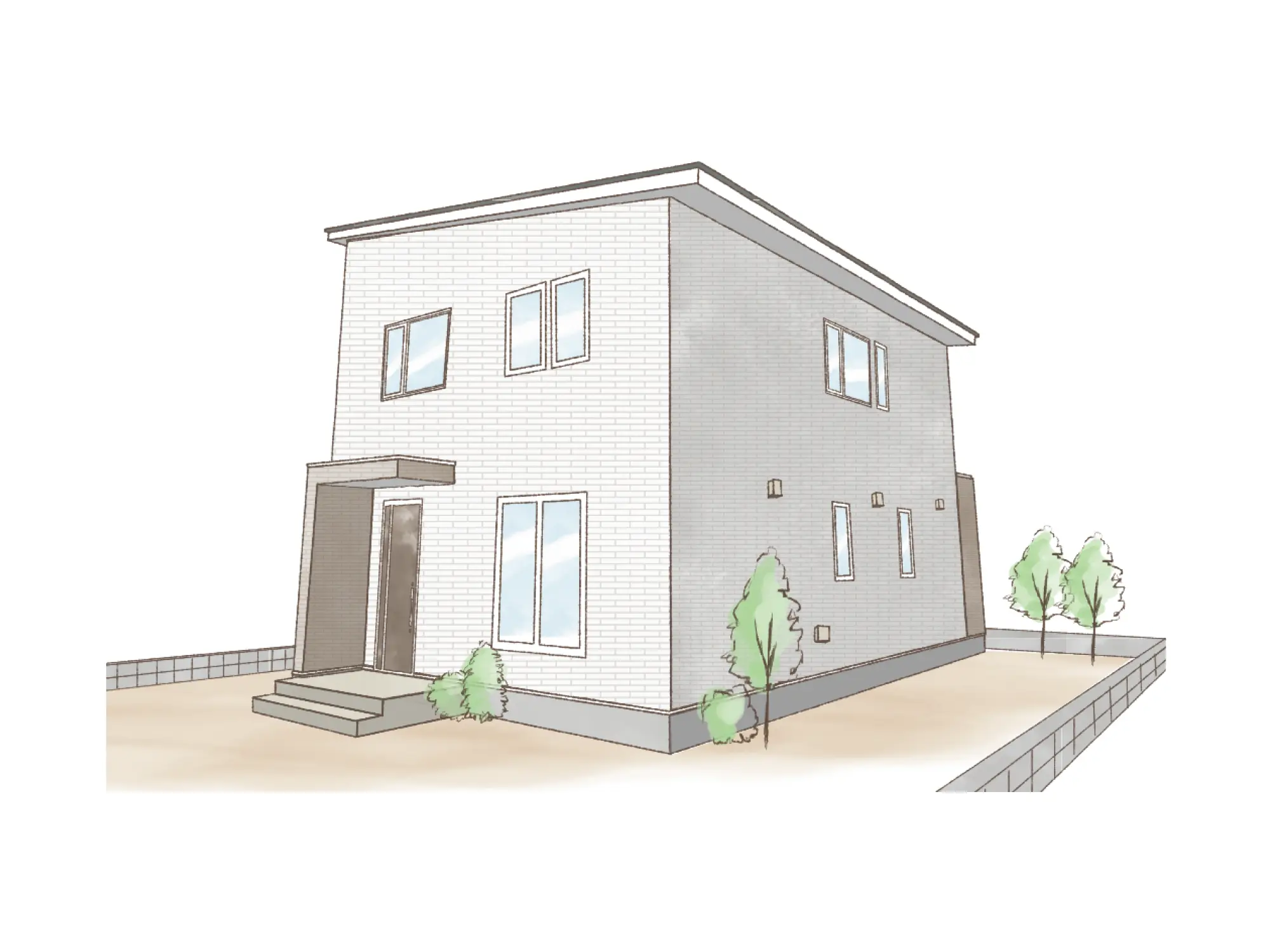 一条のハグミーS36-3555-0001の2階建て立面図|南4LDKで吹き抜け・リビング階段・ウォークインクローゼット・シューズクローク・和室・耐水害仕様 変更可能プランのプラン間取り
