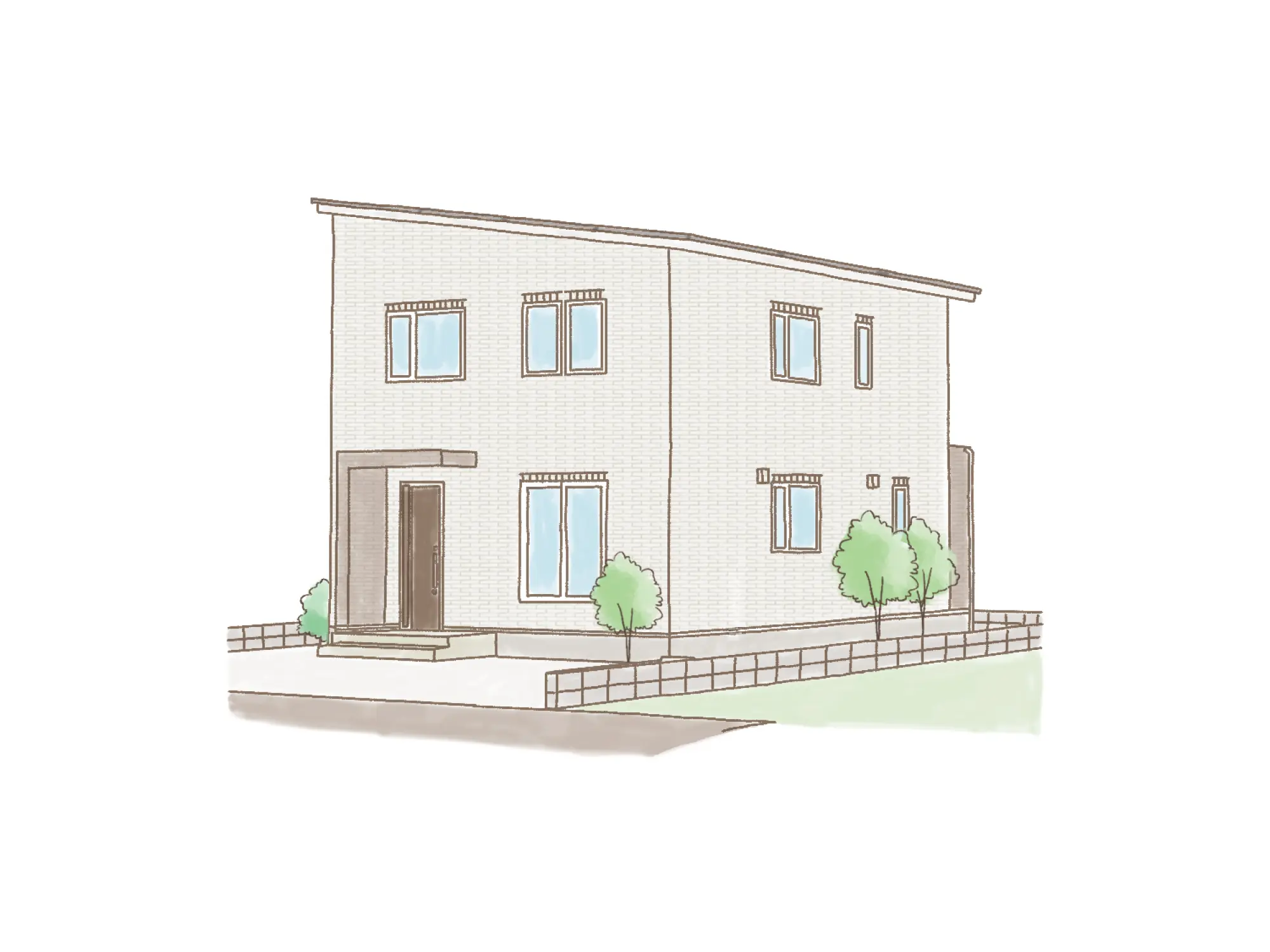 一条のハグミーS36-3555-0002の2階建て立面図|南4LDKで吹き抜け・リビング階段・ウォークインクローゼット・シューズクローク・和室・耐水害仕様 変更可能プランのプラン間取り