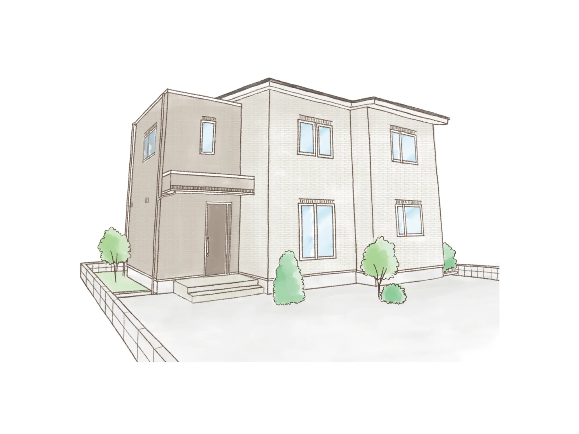 一条のハグミーS36-5540-0001の2階建て立面図|南4LDKで吹き抜け・リビング階段・ウォークインクローゼット・和室・耐水害仕様 変更可能プランのプラン間取り