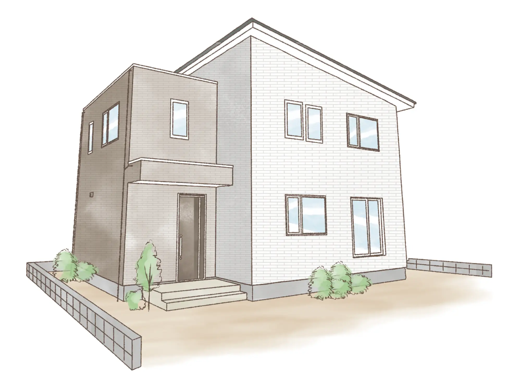 一条のハグミーS37-5040-0004の2階建て立面図|南5LDKでウォークインクローゼット・シューズクローク・和室・耐水害仕様 変更可能プランのプラン間取り