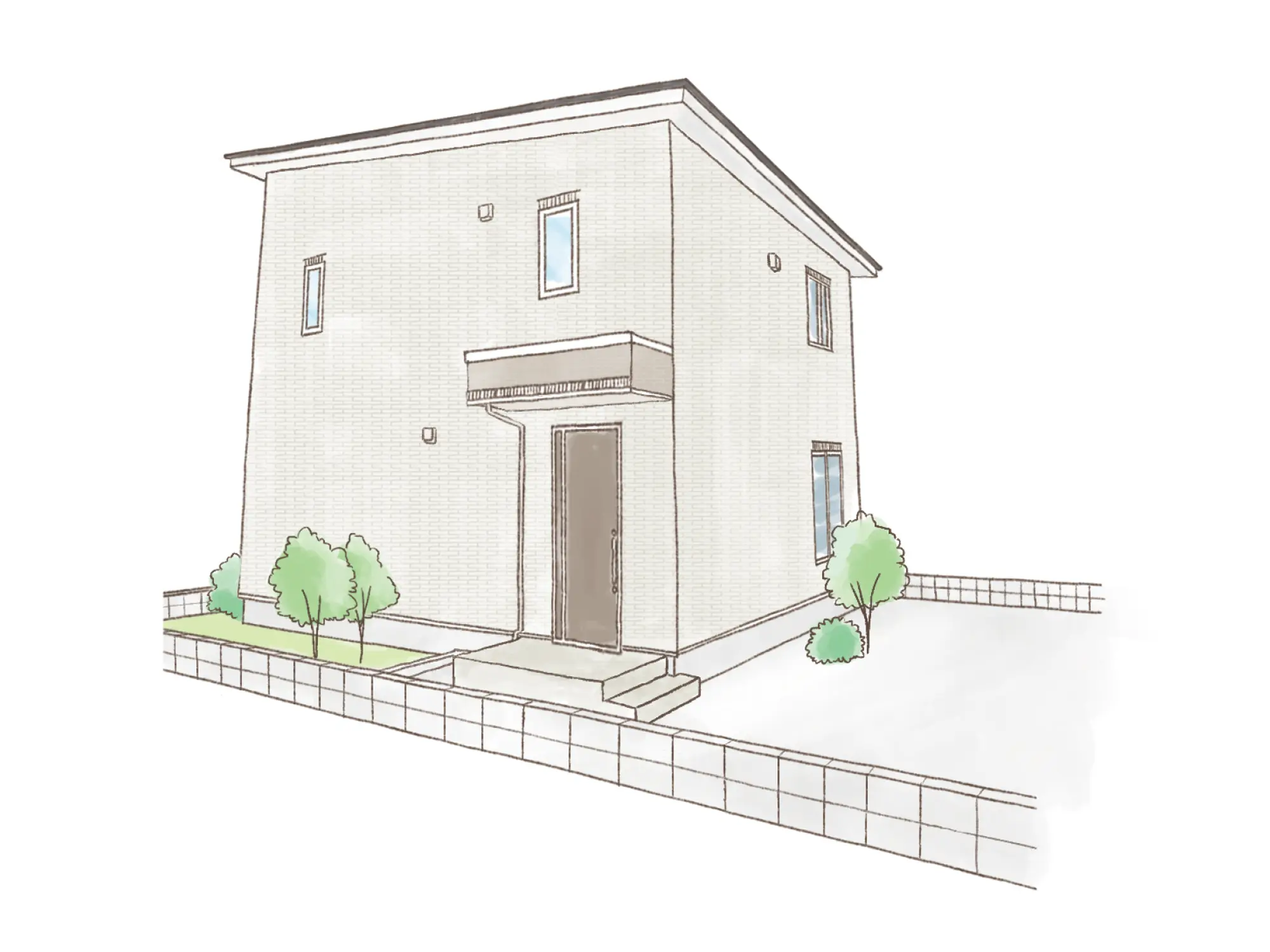 一条のハグミーW32-4040-0002の2階建て立面図|東西3LDKでリビング階段・ウォークインクローゼット・シューズクローク・耐水害仕様 変更可能プランのプラン間取り