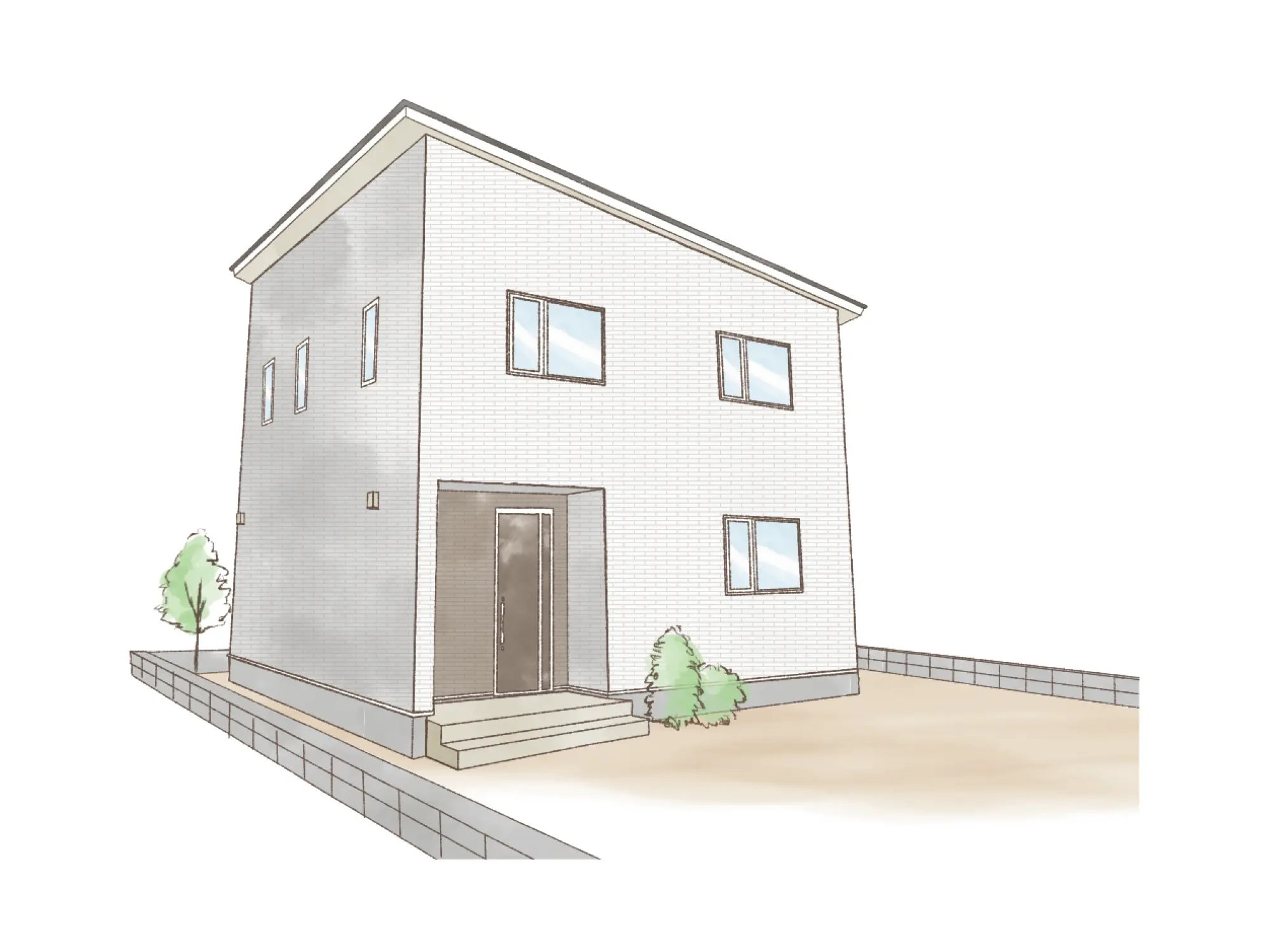 一条のハグミーW32-4040-0004の2階建て立面図|東西3LDKでウォークインクローゼット・シューズクローク・耐水害仕様 変更可能プランのプラン間取り