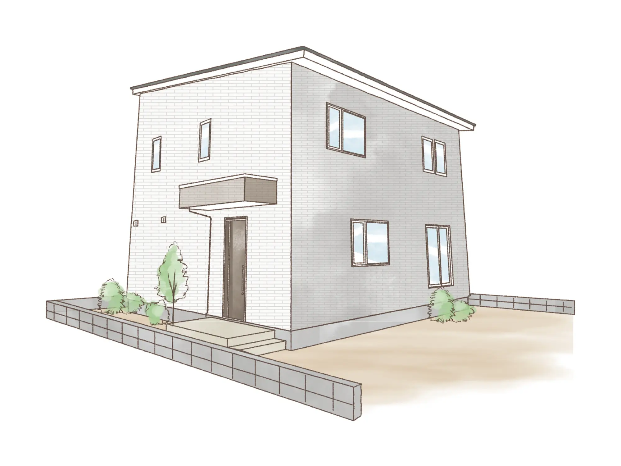 一条のハグミーW34-4045-0002の2階建て立面図|東西4LDKで吹き抜け・ウォークインクローゼット・和室・耐水害仕様 変更可能プランのプラン間取り