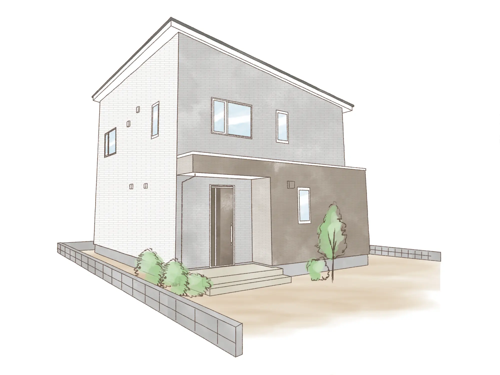 一条のハグミーW36-4050-0001の2階建て立面図|東西4LDKで吹き抜け・リビング階段・ウォークインクローゼット・シューズクローク・和室・耐水害仕様 変更可能プランのプラン間取り