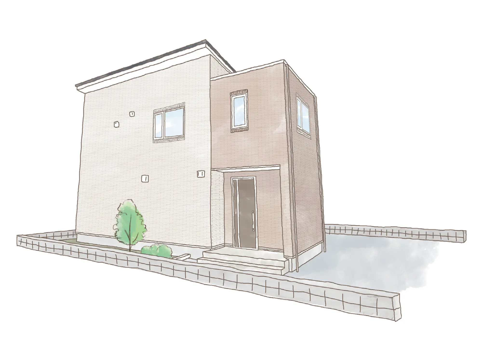 一条のハグミーW36-5540-0001の2階建て立面図|東西4LDKで吹き抜け・リビング階段・ウォークインクローゼット・シューズクローク・和室のプラン間取り