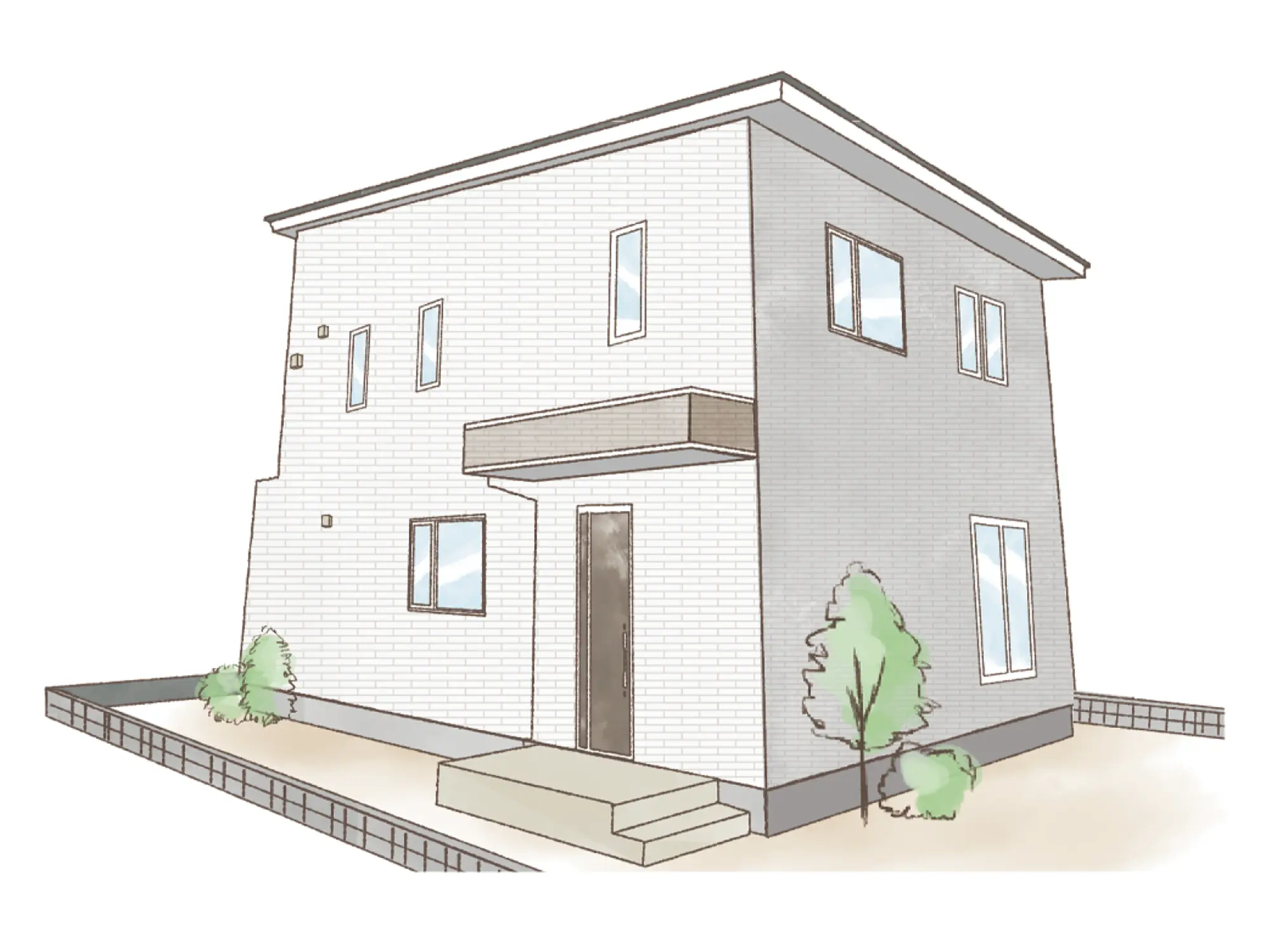 一条のハグミーW37-5535-0002の2階建て立面図|東西4LDKで吹き抜け・リビング階段・ウォークインクローゼット・シューズクローク・和室・耐水害仕様 変更可能プランのプラン間取り