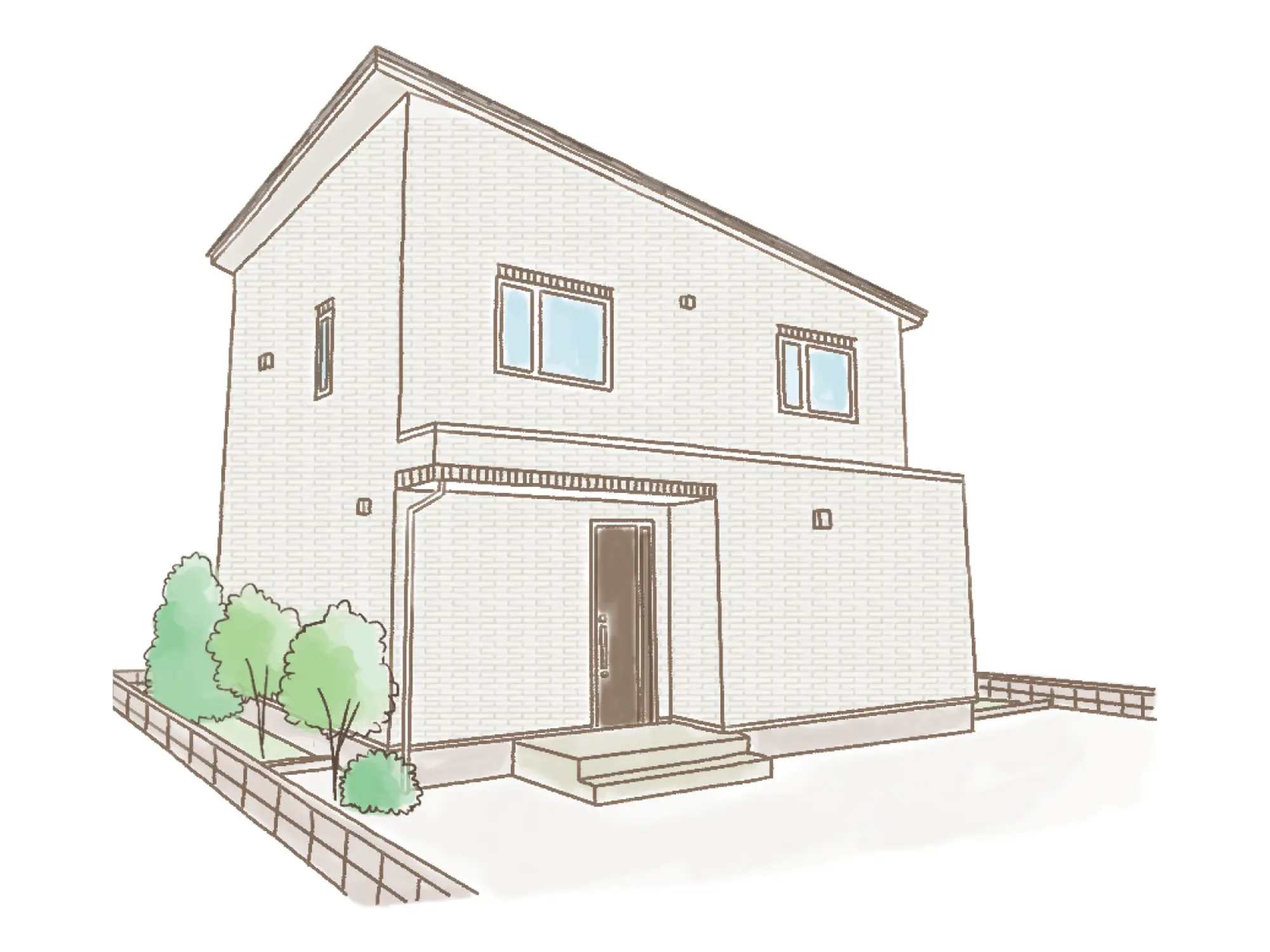 一条のハグミーW38-4545-0001の2階建て立面図|東西4LDKでリビング階段・ウォークインクローゼット・シューズクローク・和室・耐水害仕様 変更可能プランのプラン間取り