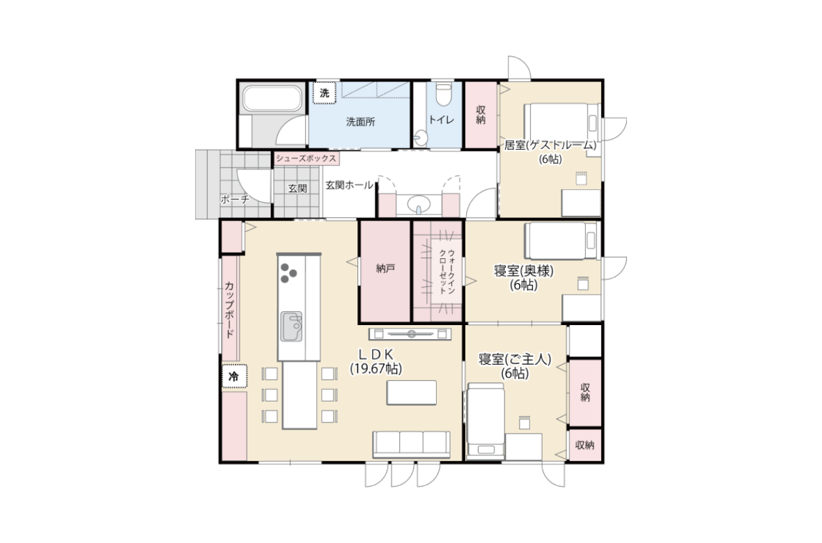 平屋プラン間取り図