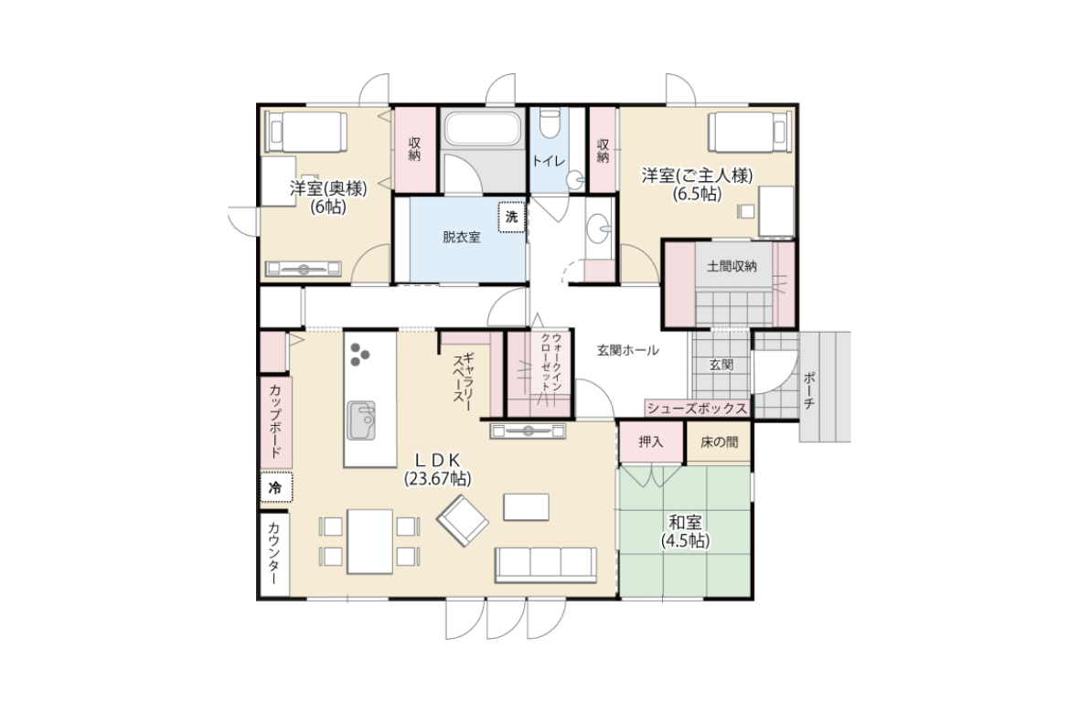 平屋プラン間取り図