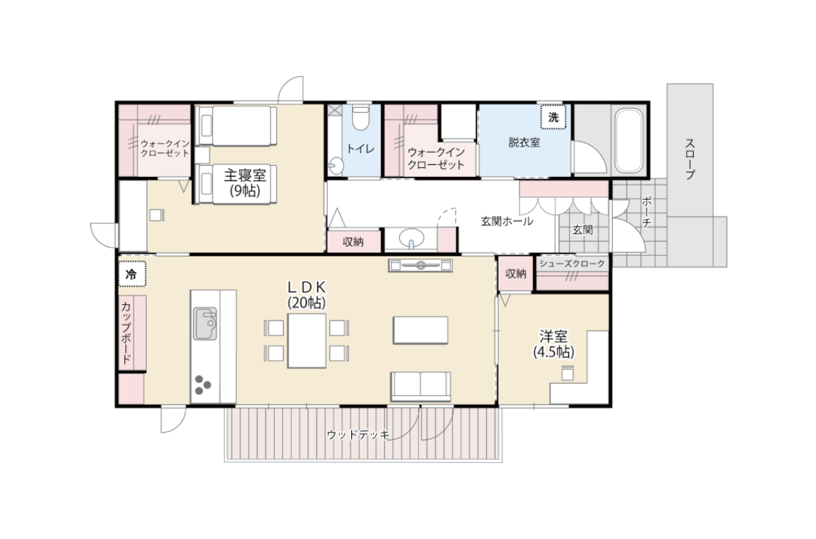 平屋プラン間取り図