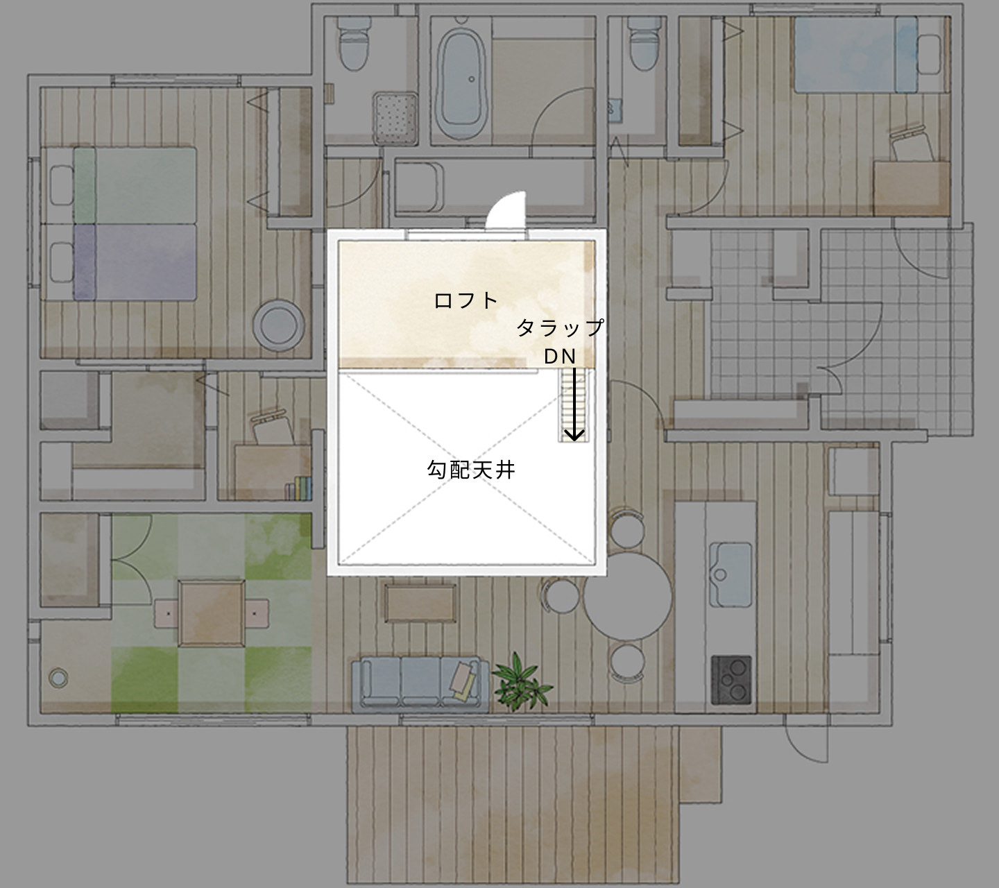 プラン9間取り図2階