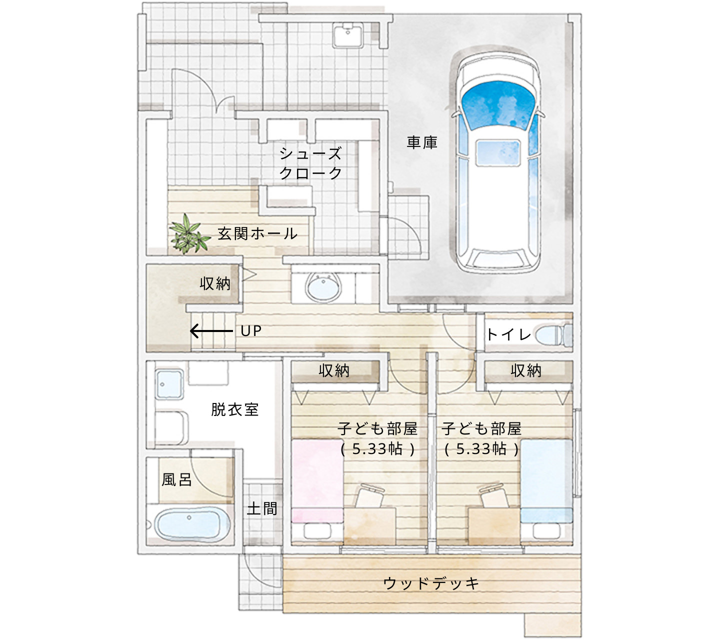 プラン12間取り図1階