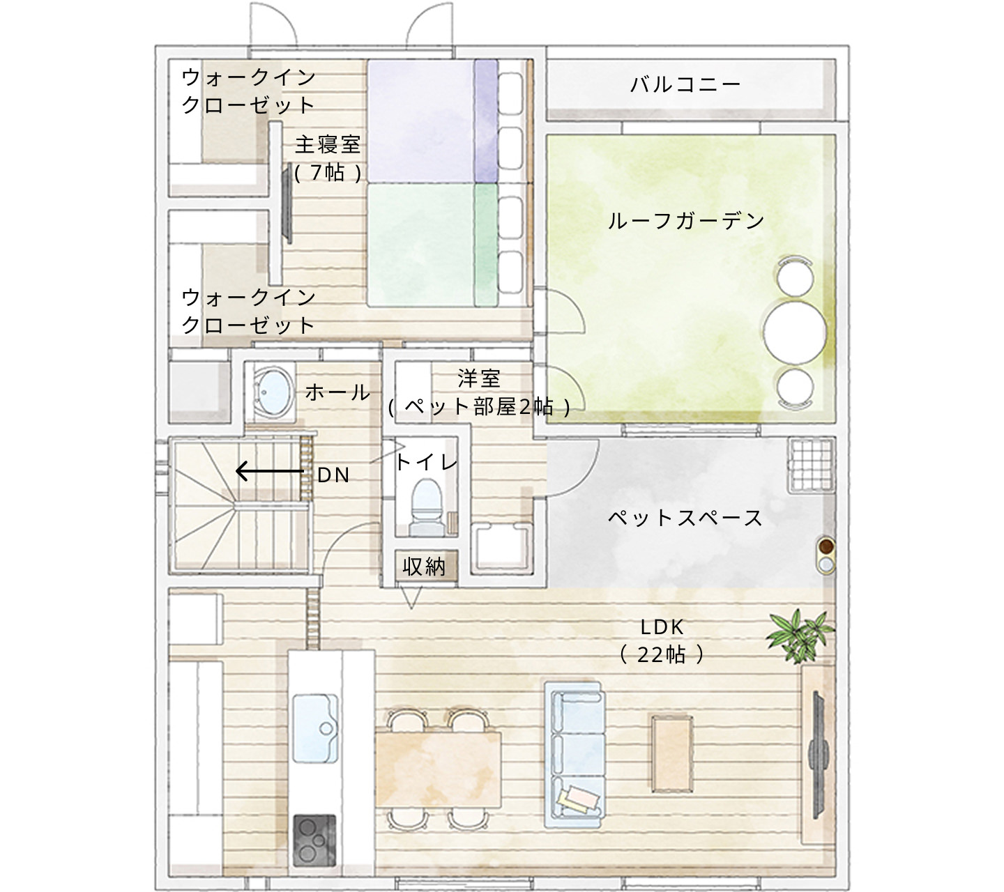 プラン9間取り図2階