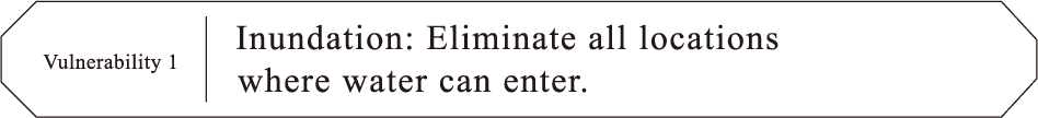 Vulnerability 1 Inundation: Eliminate all locations where water can enter.