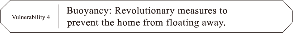 Vulnerability 4 Buoyancy: Revolutionary measures to prevent the home from floating away.