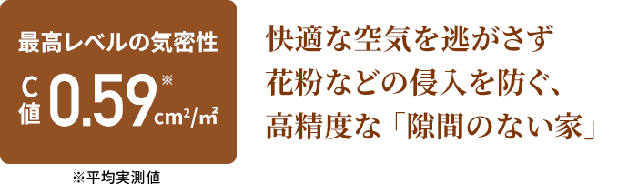 最高レベルの気密性