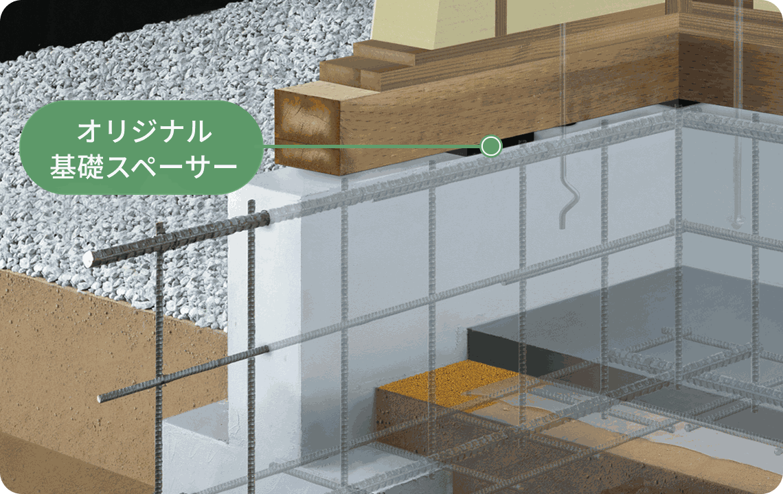 基礎スペーサーで床下も湿気対策。