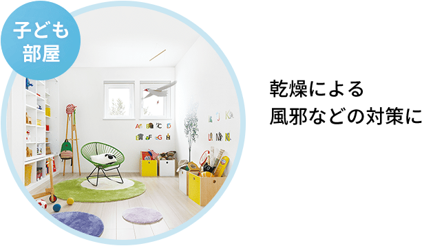 子ども部屋　乾燥による風邪などの対策に